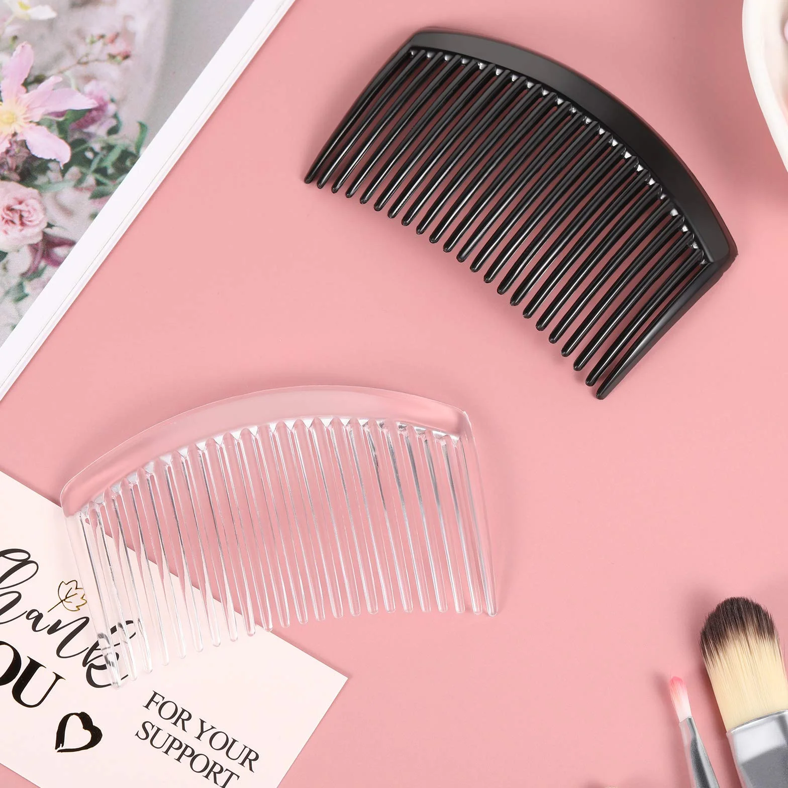 12 Pezzi Pettine per Capelli Laterali in Plastica Pettine Francese Fermagli per Capelli Decorativi Pettini Fermacapelli Accessori per Capelli Fini Donne(23 Denti)