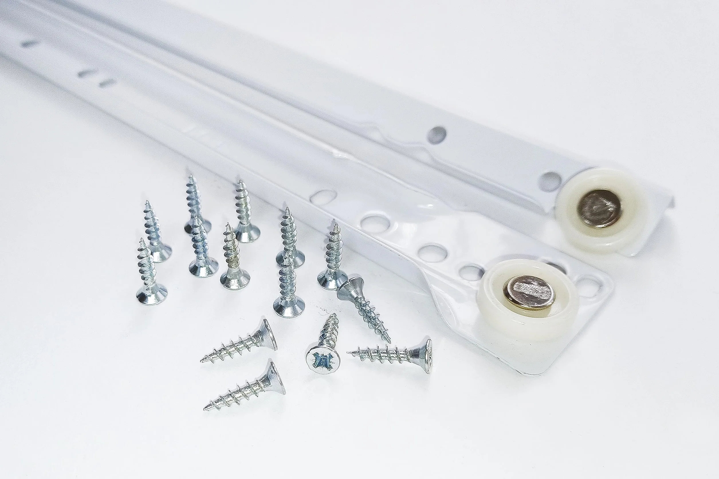 Coppia guide di scorrimento per cassetti 25 kg cm 50 bianche