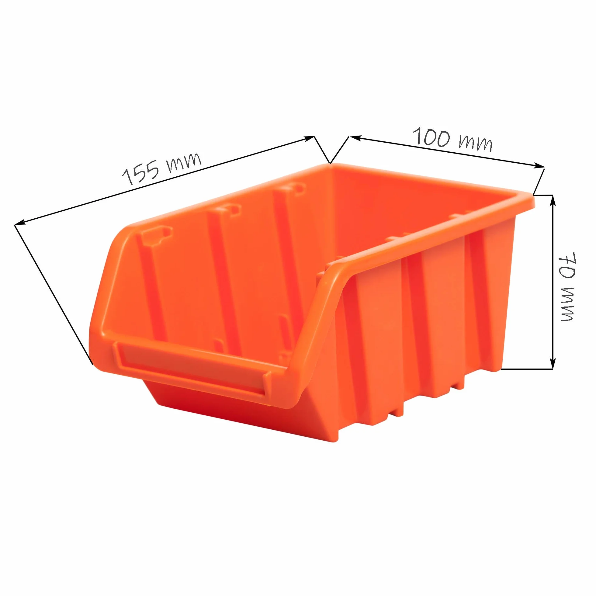 Set 6 pannelli officina arancione con kit 120 contenitori Inbox misura 2
