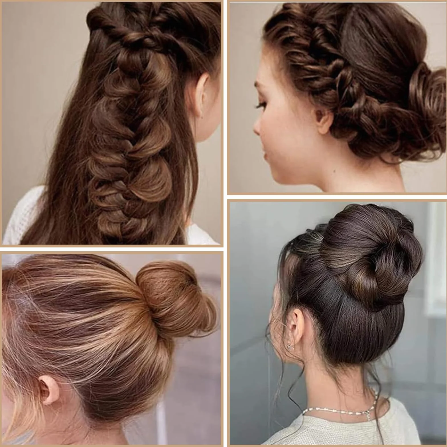 8 pezzi strumenti per intrecciare i capelli, accessorio per capelli chignon, per donne e ragazze con medio-lunghi
