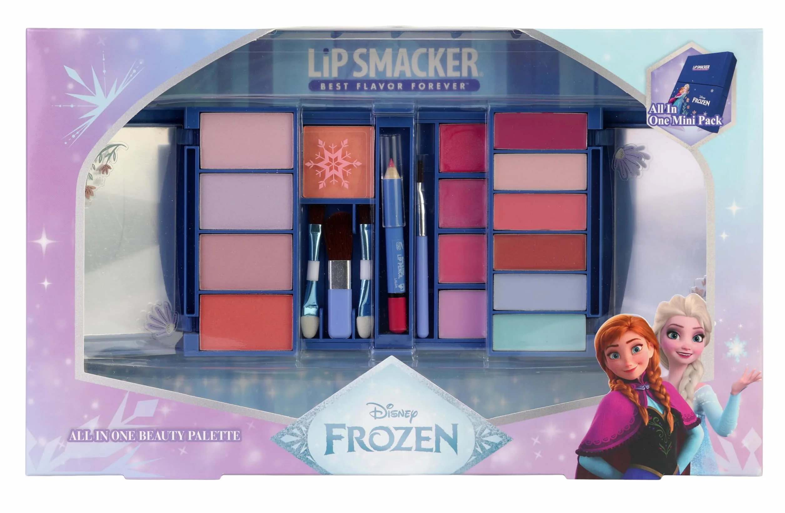 Lip Smacker Frozen, All in One Beauty Palette, Palette Ombretti con Finish Glitterato per Bambine e Ragazze, Edizione Regalo 2025