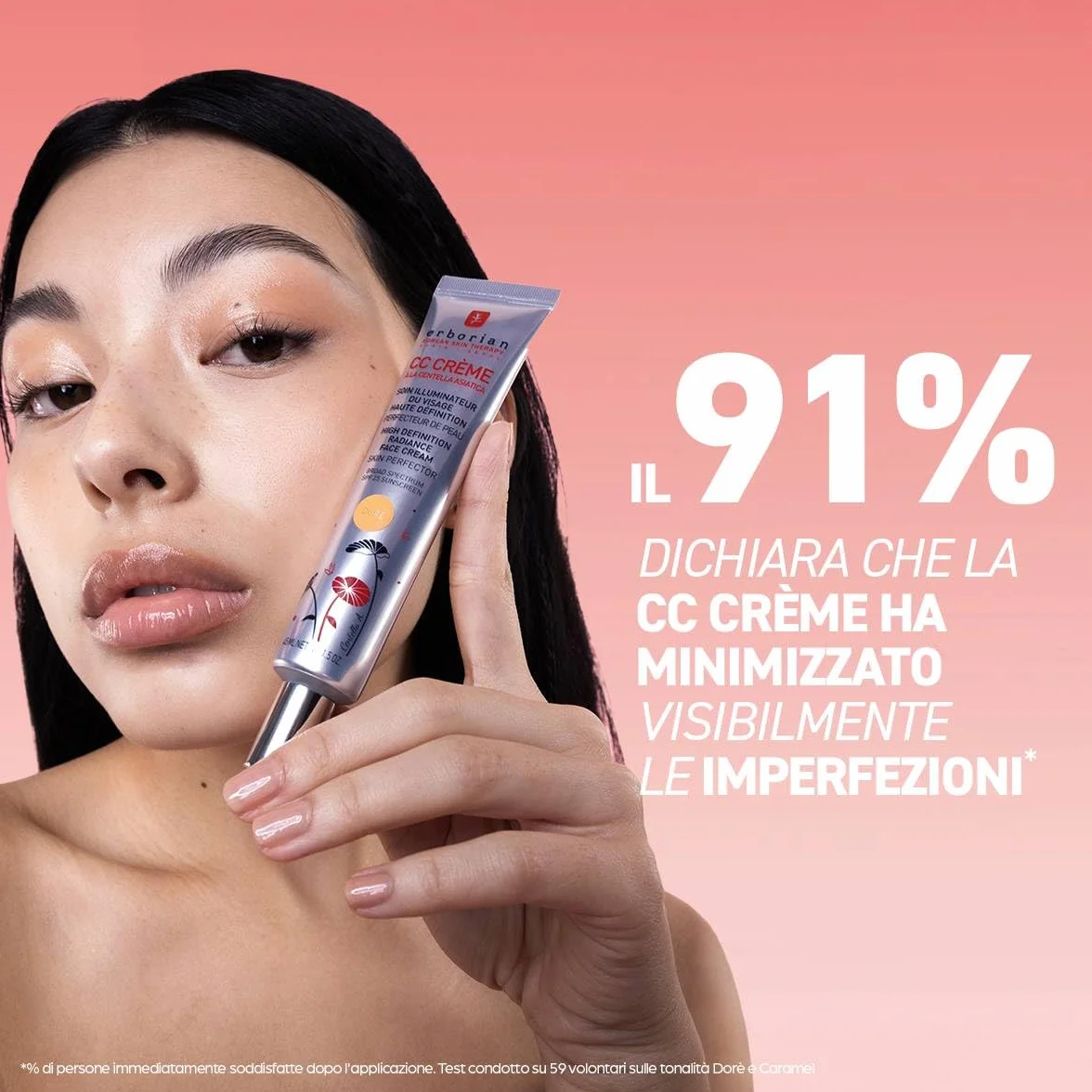 Erborian - CC Crème alla Centella Asiatica - Trucco per il Teint e Trattamento Illuminante ad Alta Definizione - Trattamento Cosmetico Coreano per il Viso con SPF 25 - Doré 15 ml