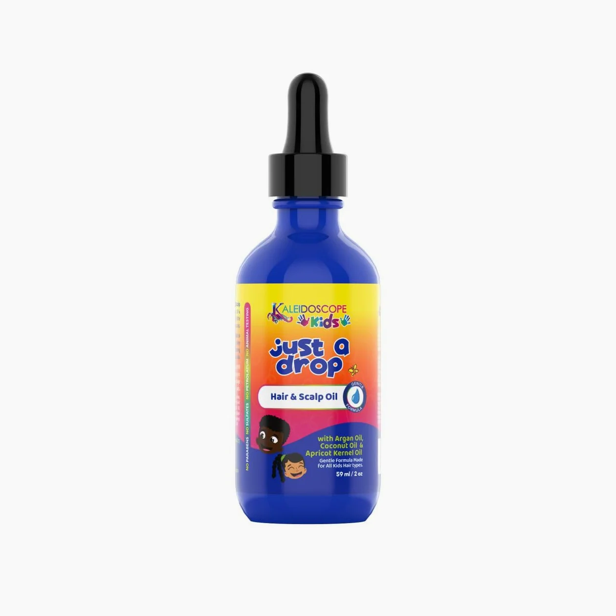 Kaleidoscope - Olio nutriente per bambini, con olio di ricino, cocco e argan, idrata il cuoio capelluto secco, ammorbidisce i capelli ricci, 56,7 g