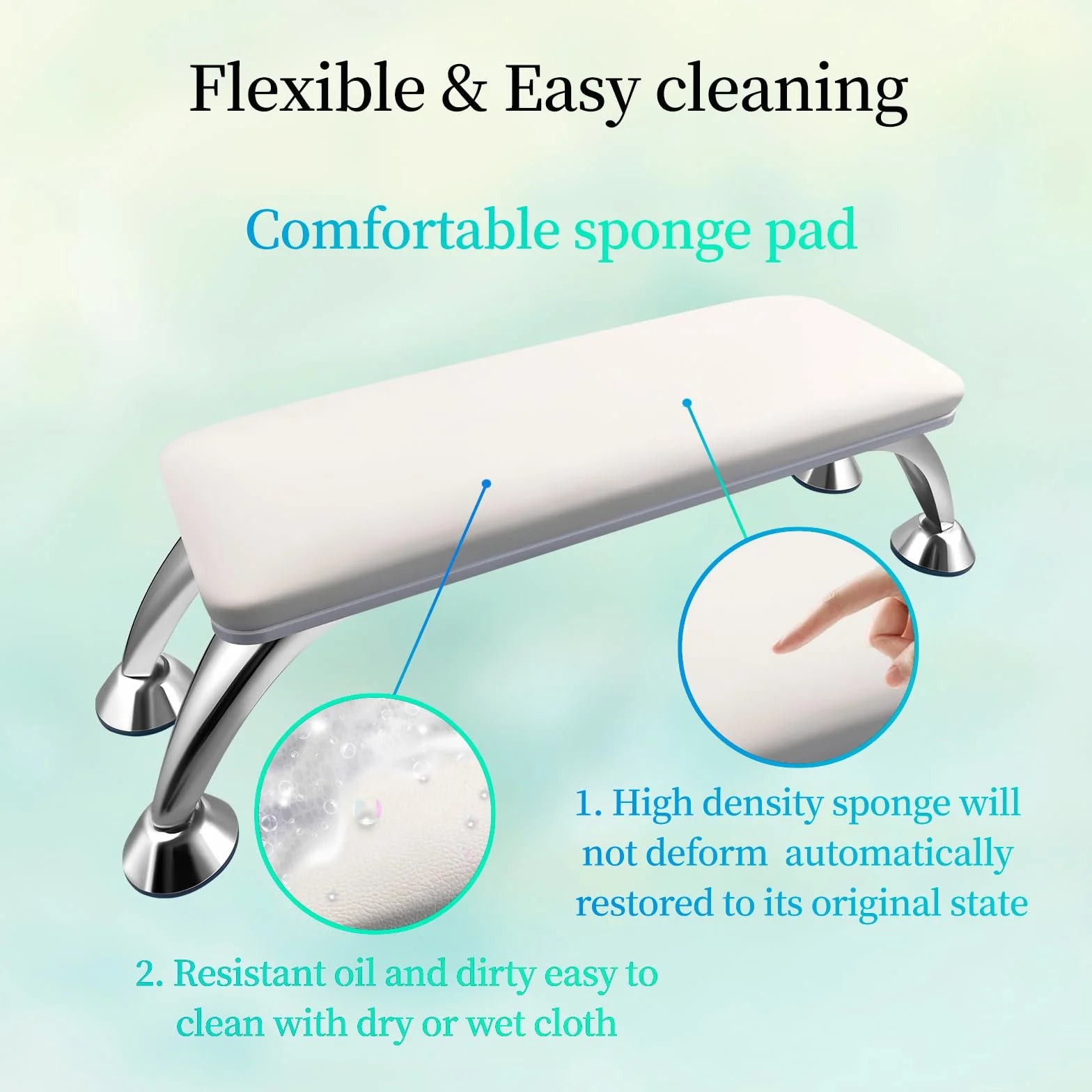 Cuscino per unghie, in pelle, per salone di unghie, per manicure, salone di unghie, colore bianco