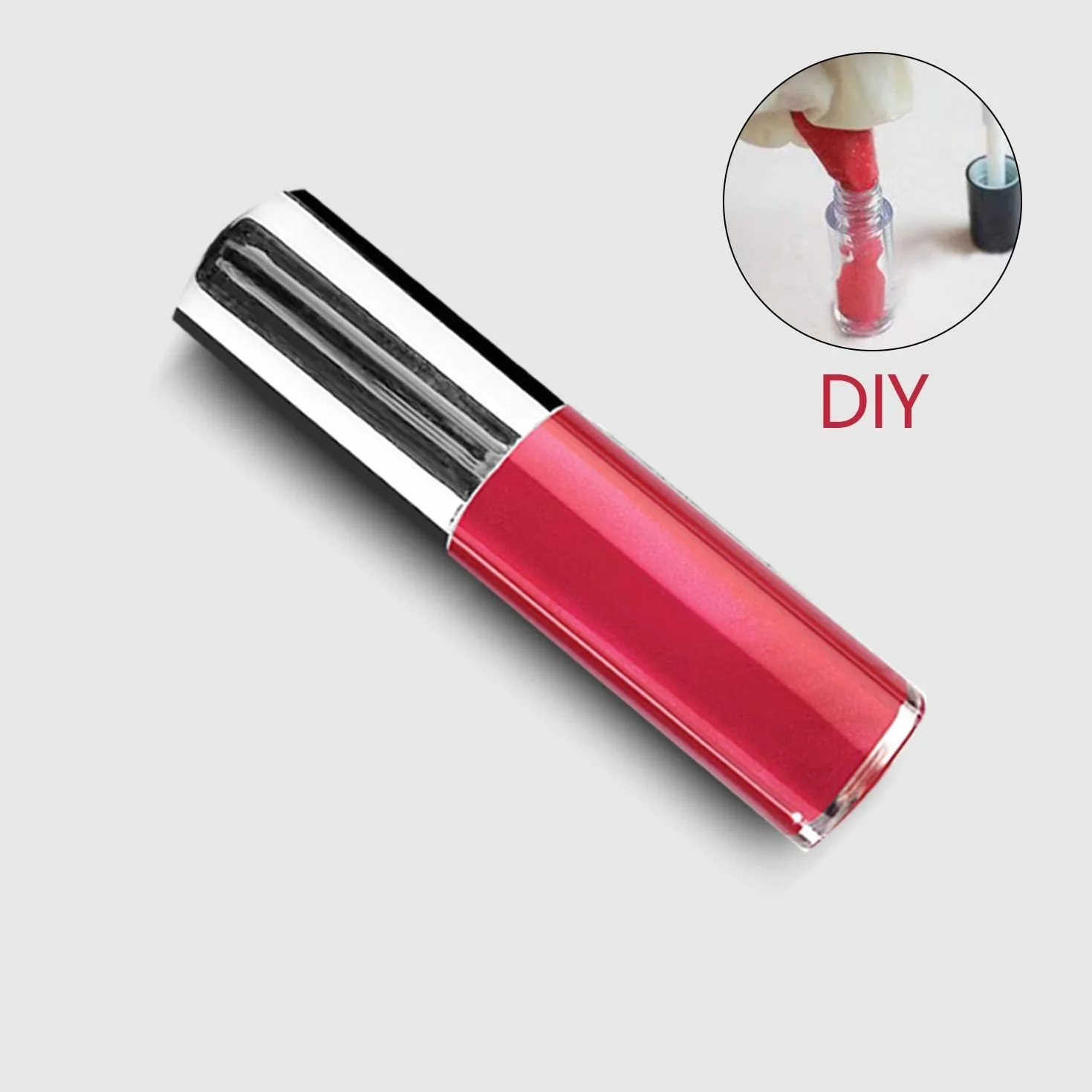 Mini tubo vuoto per lucidalabbra, Tubi per Lucidalabbra con Bacchetta, 45 pezzi mini balsamo per labbra da 1,2 ml bottiglia carina contenitore cosmetico vuoto tubo lucidante da viaggio
