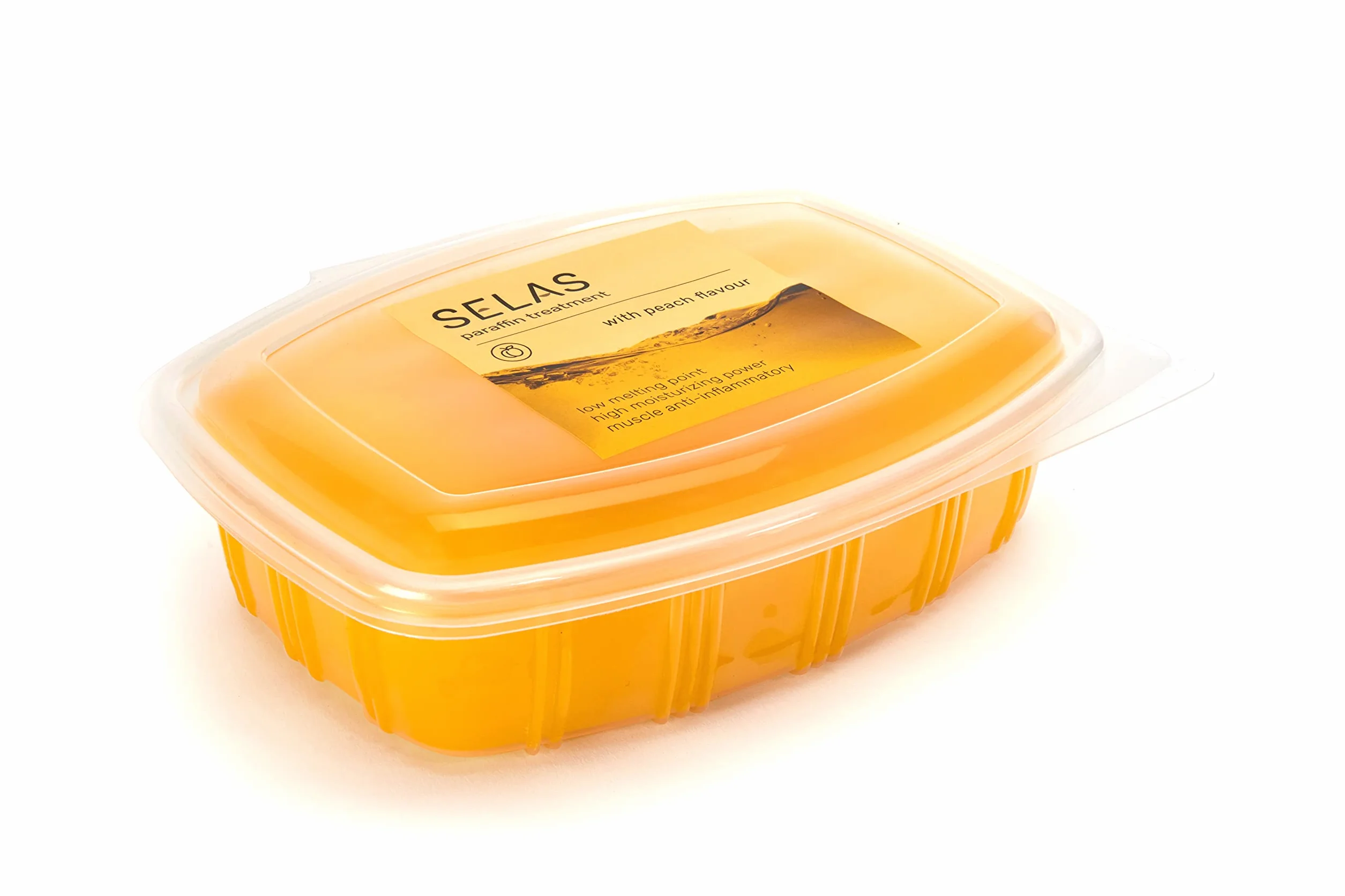 paraffina alla pesca 1.300ml (980g) SELAS. Per trattamenti estetici di mani e piedi. Riscaldata, idratante.
