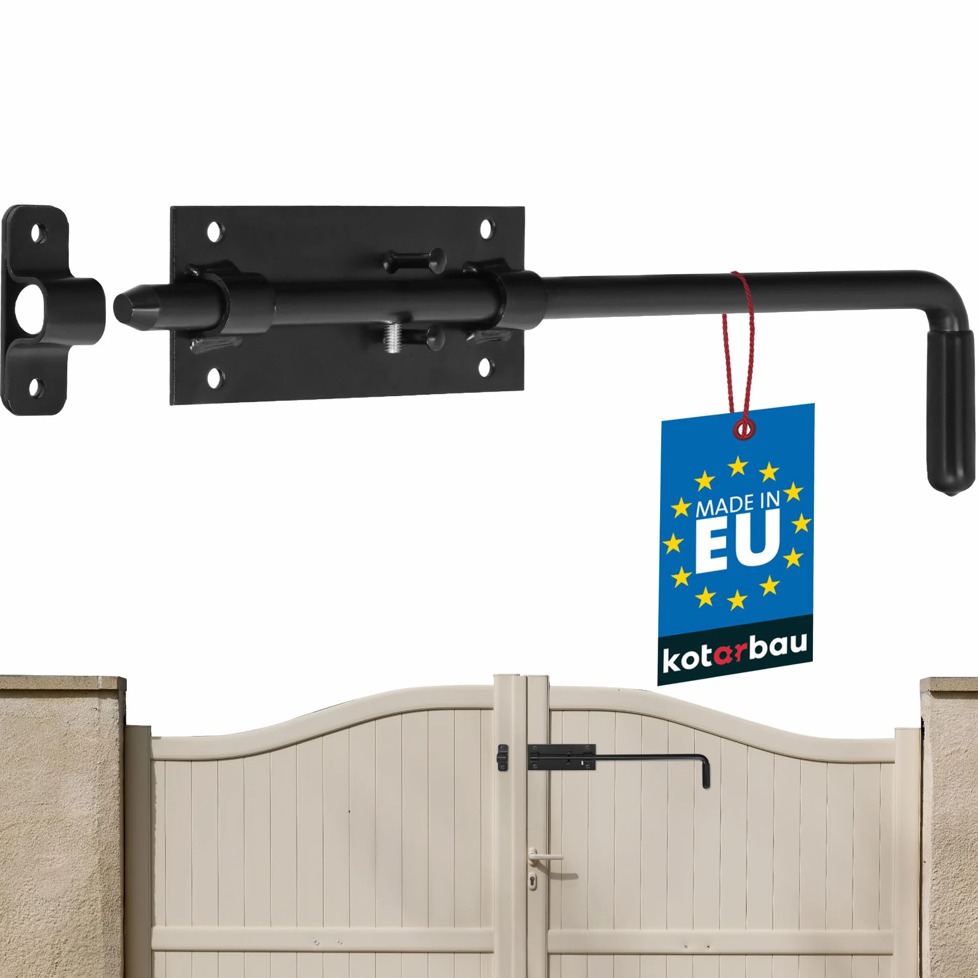 KOTARBAU Gate per bulloni 400 mm Scrocco per porta Capanno per pollaio Polvere nera