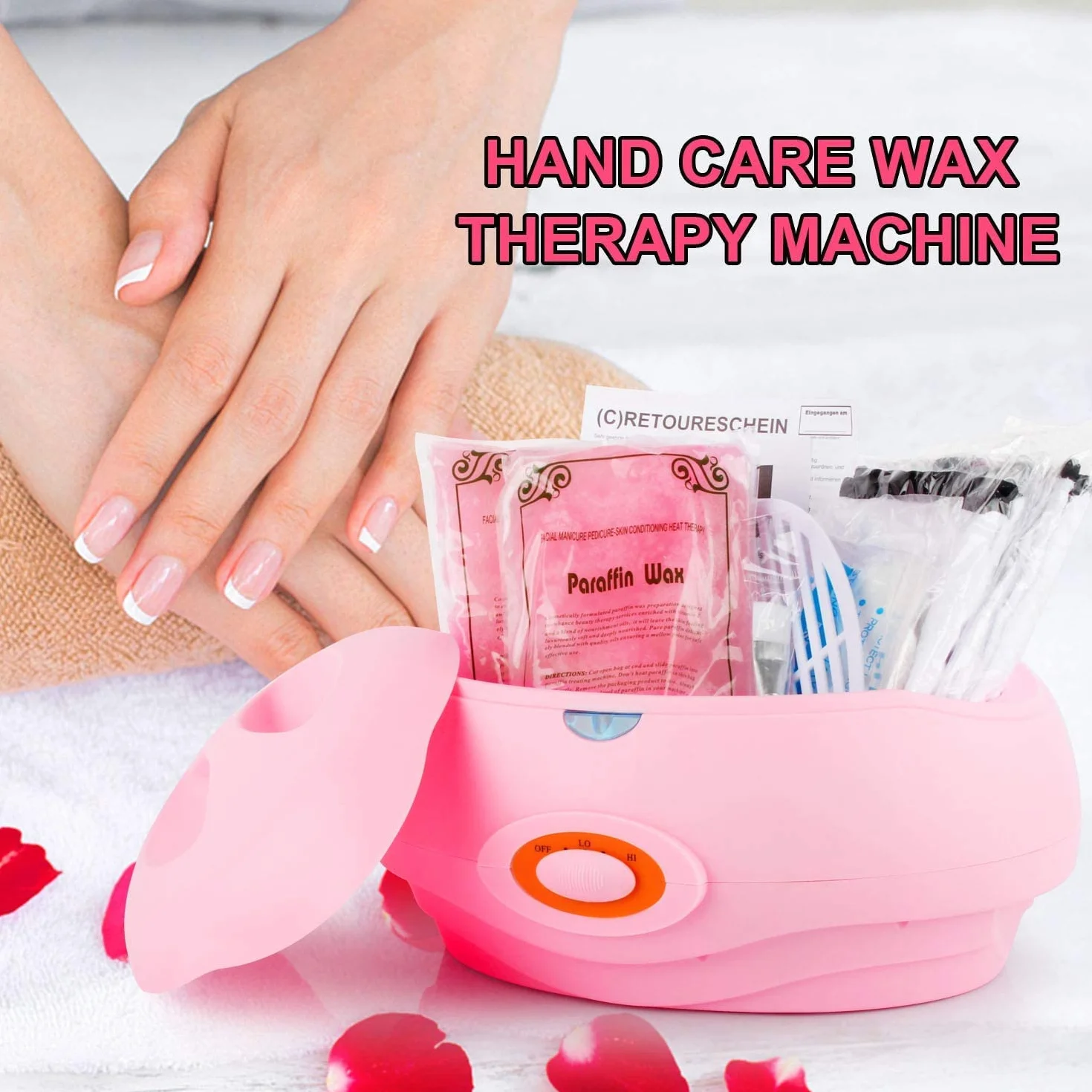 Gel di paraffina per mani e piedi, dispositivo di riscaldamento per bagno di paraffina Forever Speed con 900 g di cera di paraffina per mani e piedi idratanti e artrite calmante (rosa)