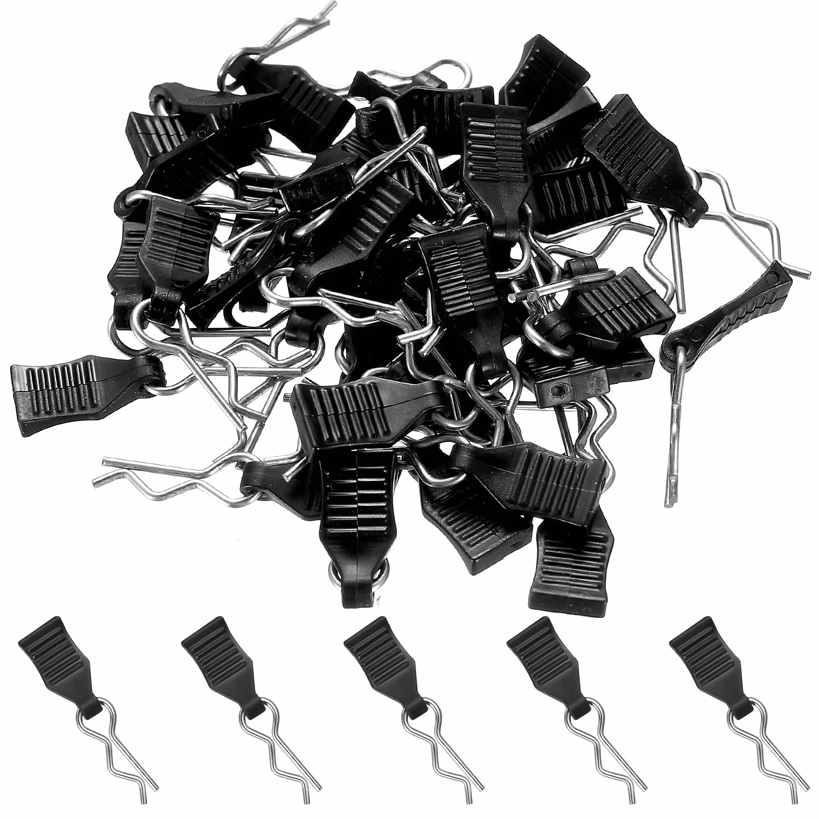 40 Pezzi Perni per Carrozzeria RC, Clip a C con Linguette di Trazione per Auto RC Deerc 1/10 1/12 1/16 1/18