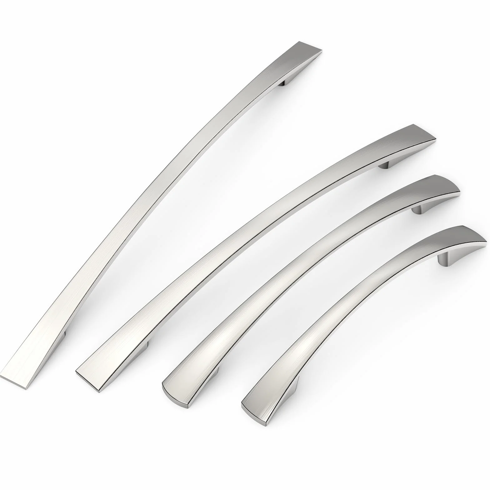 FURNIWARE maniglie per mobili 10 pezzi distanza fori 128 mm Nichel spazzolato