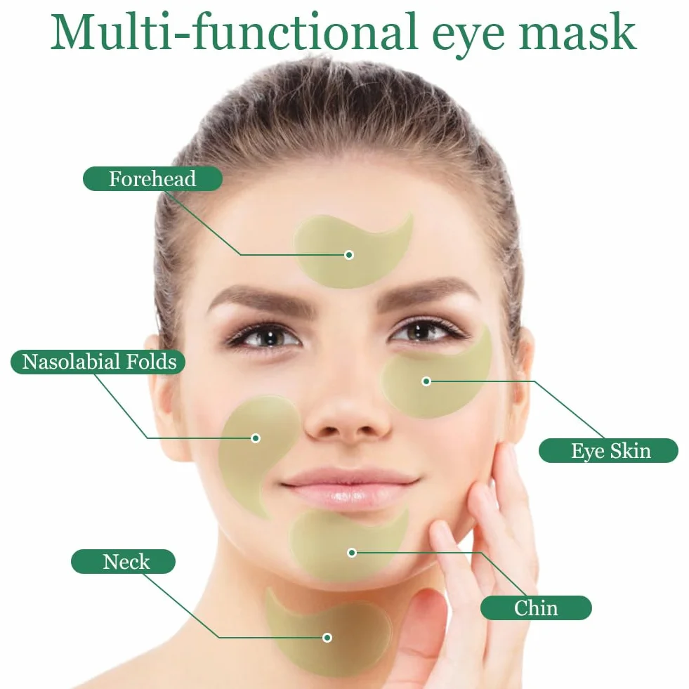 LOPHE Patch Occhi, 60 Pezzi Eye Patch Maschera Occhiaie e Borse, Collagene Patches Occhi per Rimuovi Puffiness, Idrata Anti-Età(Verde)