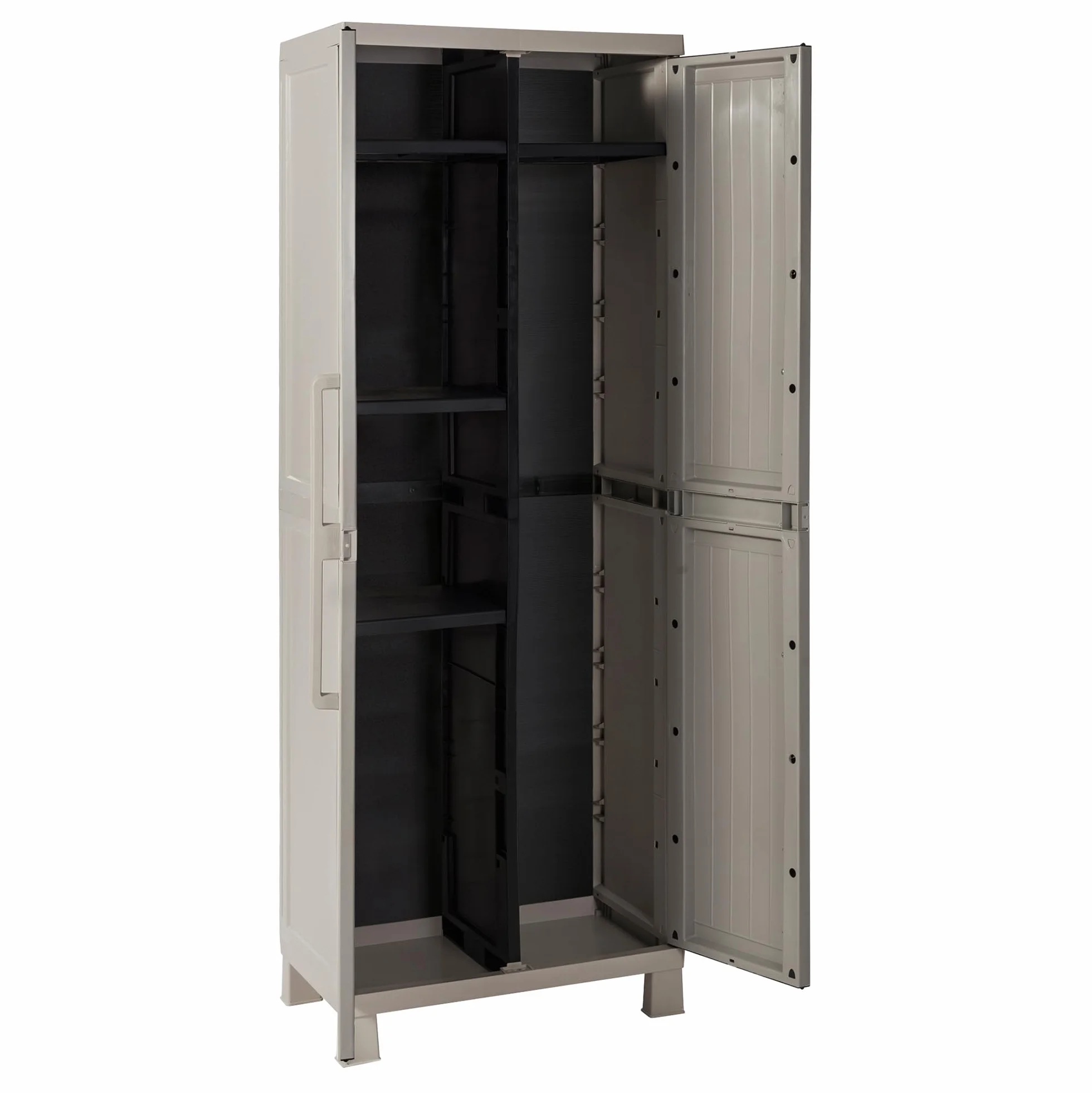TOOMAX Armadio Portascope Wood Midi 65x37x173h cm plastica grigio tortora 4 ripiani regolabili piedini