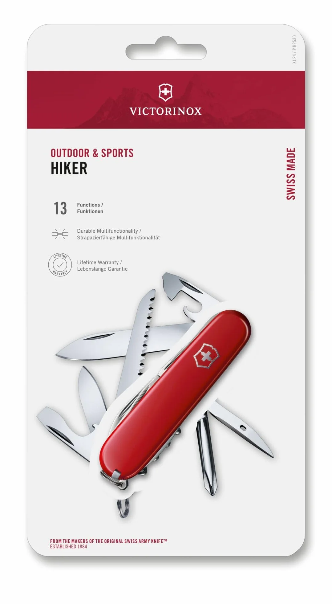 Victorinox Hiker Original Swiss Army Knife 13 Functions Camping Tool