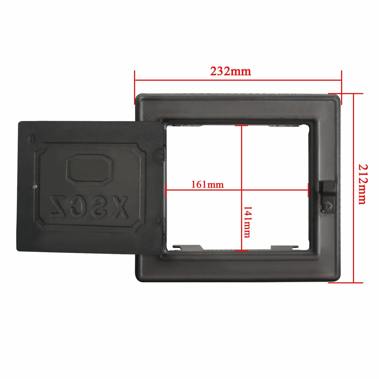 Ghisa Porta Stufa a Legna Porta Ispezione Canna Fumaria 232x212mm