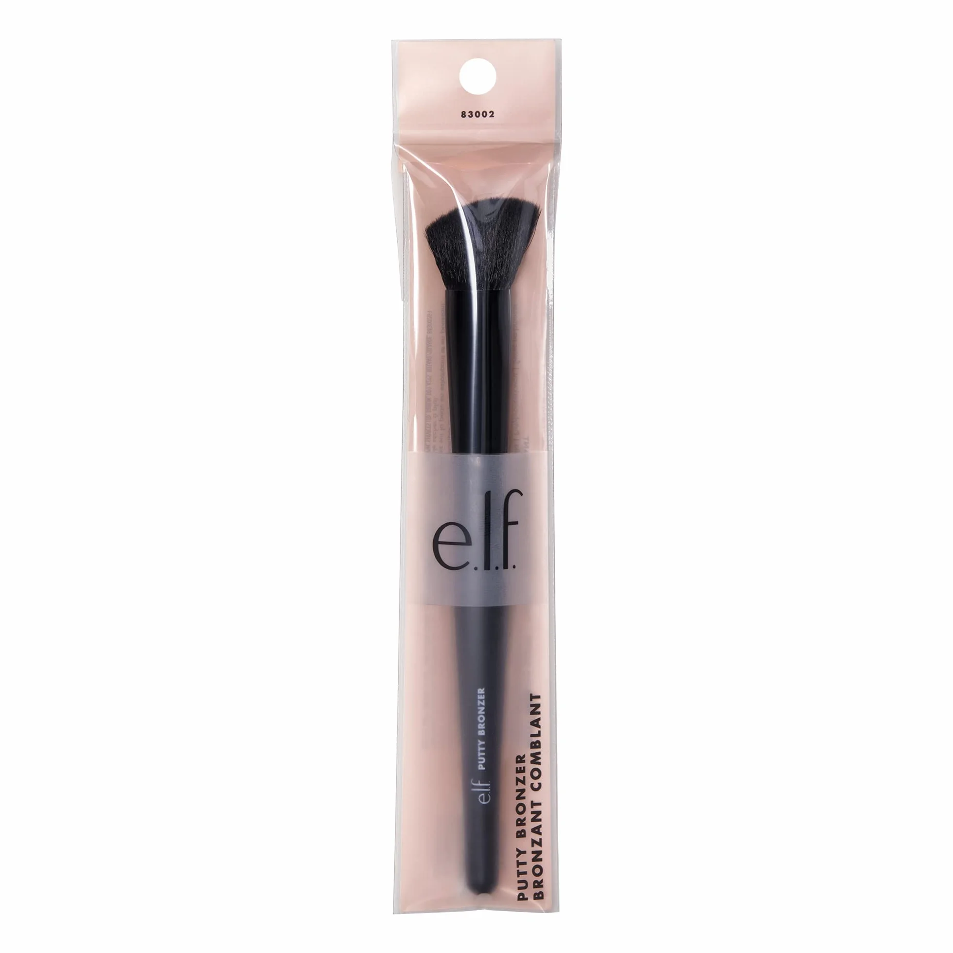 e.l.f. Putty Bronzer Brush, pennello angolato per trucco per contouring e highlight, realizzato per il e.l.f. Putty Bronzer, applicazione sanitaria impeccabile, nero