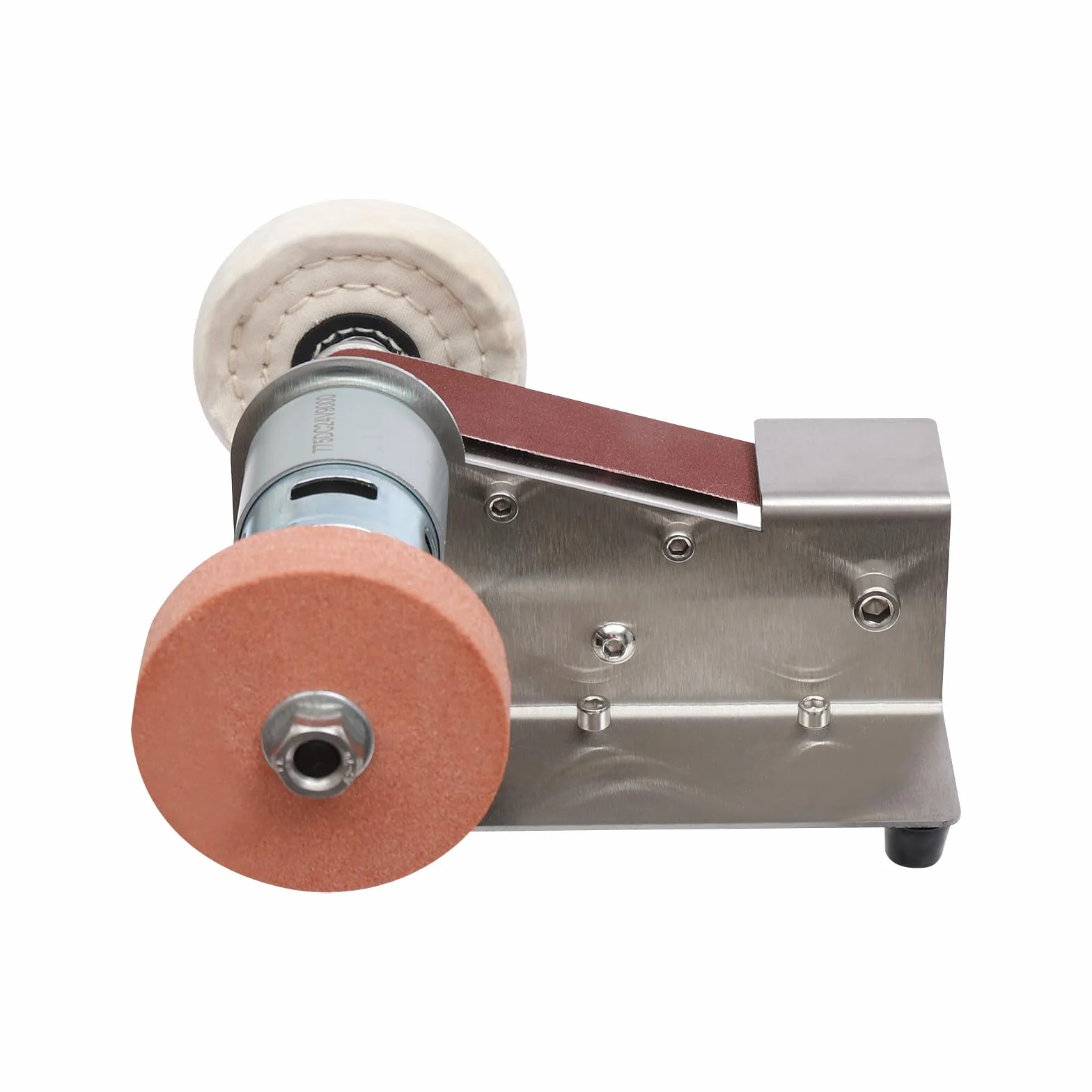 Mini Levigatrice a Nastro 7 Velocità Smerigliatrice Elettrica per Metallo Legno Affilare Regolabile 1°-45°