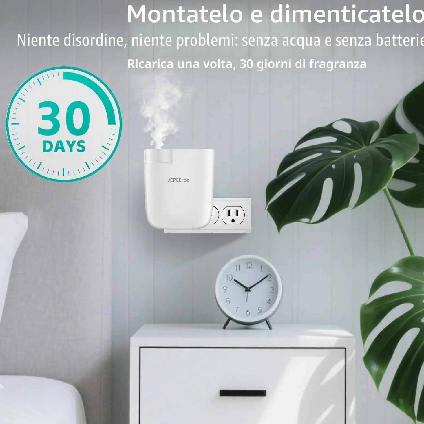 Diffusore di Oli Essenziali Senza Acqua, Controllo Intelligente Via App Bluetooth, Copertura Fino a 500 Piedi Quadrati
