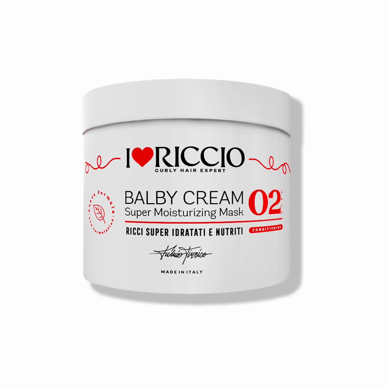 I Love Riccio Balby Cream, Maschera Idratante e Nutriente per Capelli Ricci o Mossi con Oli di Cocco, Mais, Semi di Ippocastano e Rosa Selvatica, Dona Capelli Morbidi e Corposi, 500 g