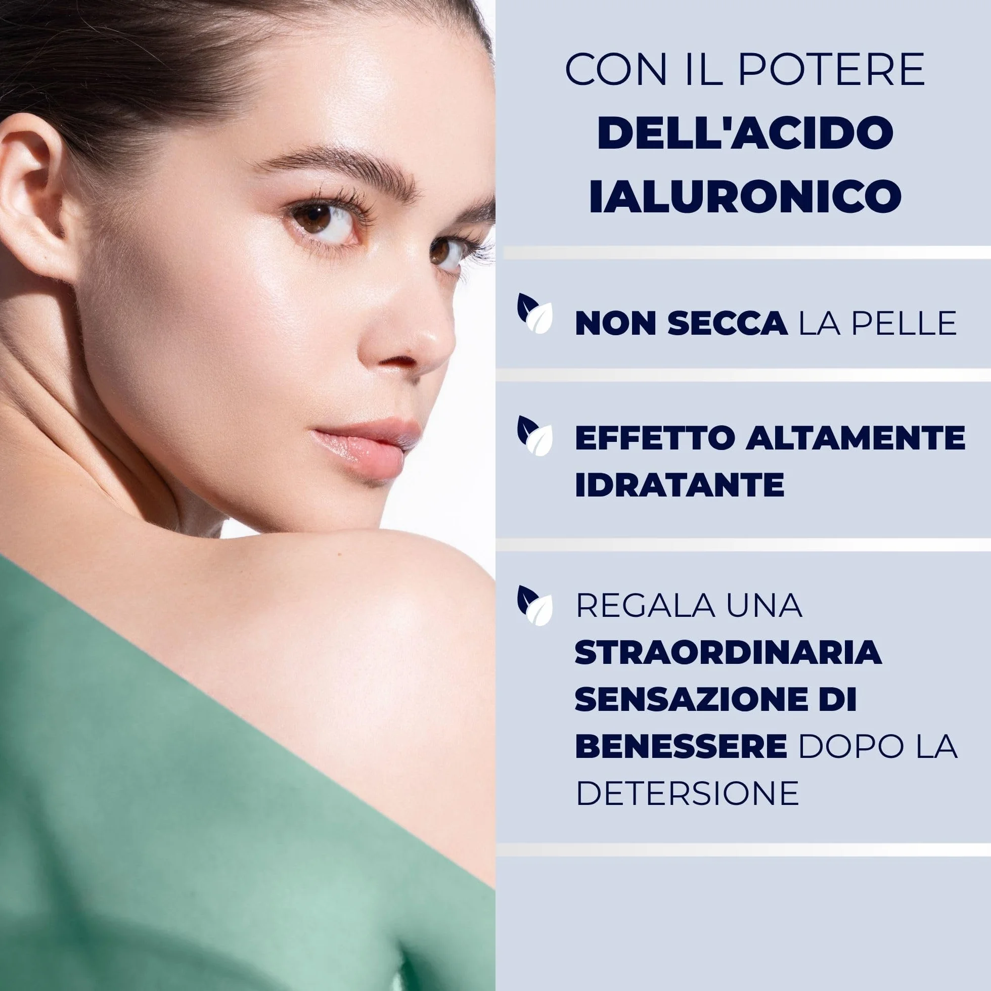 Afrodita Professional Clean Up Fluffy Cleansing Mousse detergente delicato viso pelle sensibile con acido ialuronico e provitamina B5, vegano, 200 ml