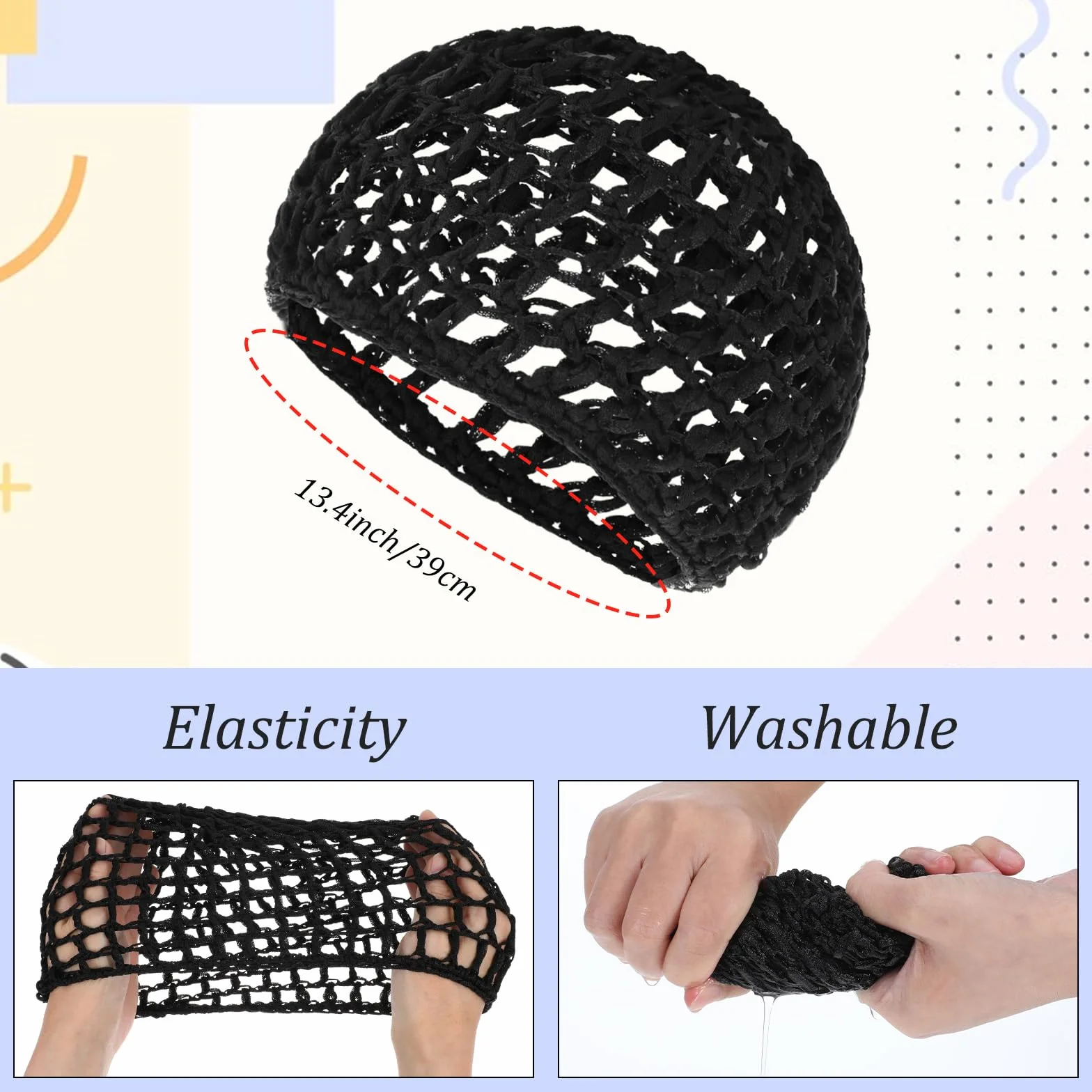YUXIANLB Cuffia per capelli in maglia lavorata all'uncinetto, morbida rayon, traspirante, per dormire, doccia, trucco, copertura spessa, notte, casa, viaggi, accessori