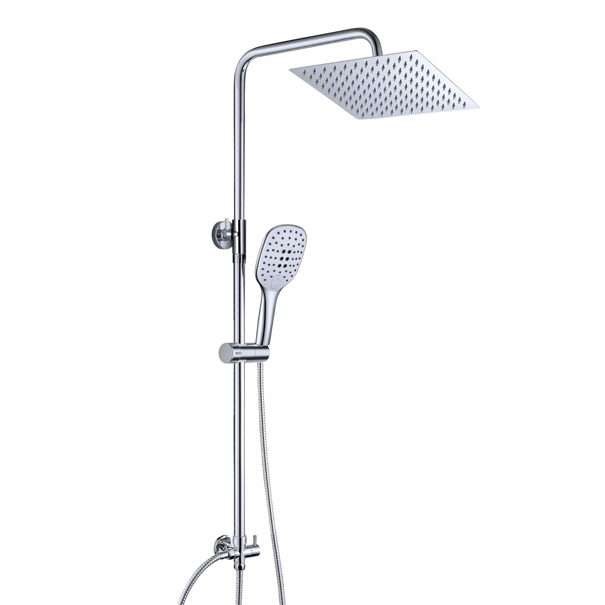 JOHO Colonna Doccia in Acciaio INOX Termostatica Set Soffione 20x20 cm Cromo