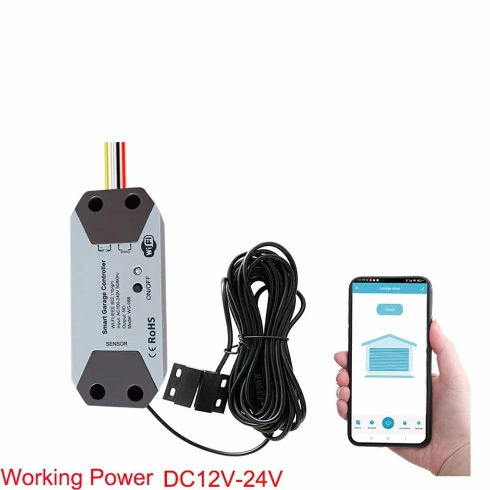 Modulo intelligente per porta garage TUYA 12-24V sensore magnetico monitoraggio