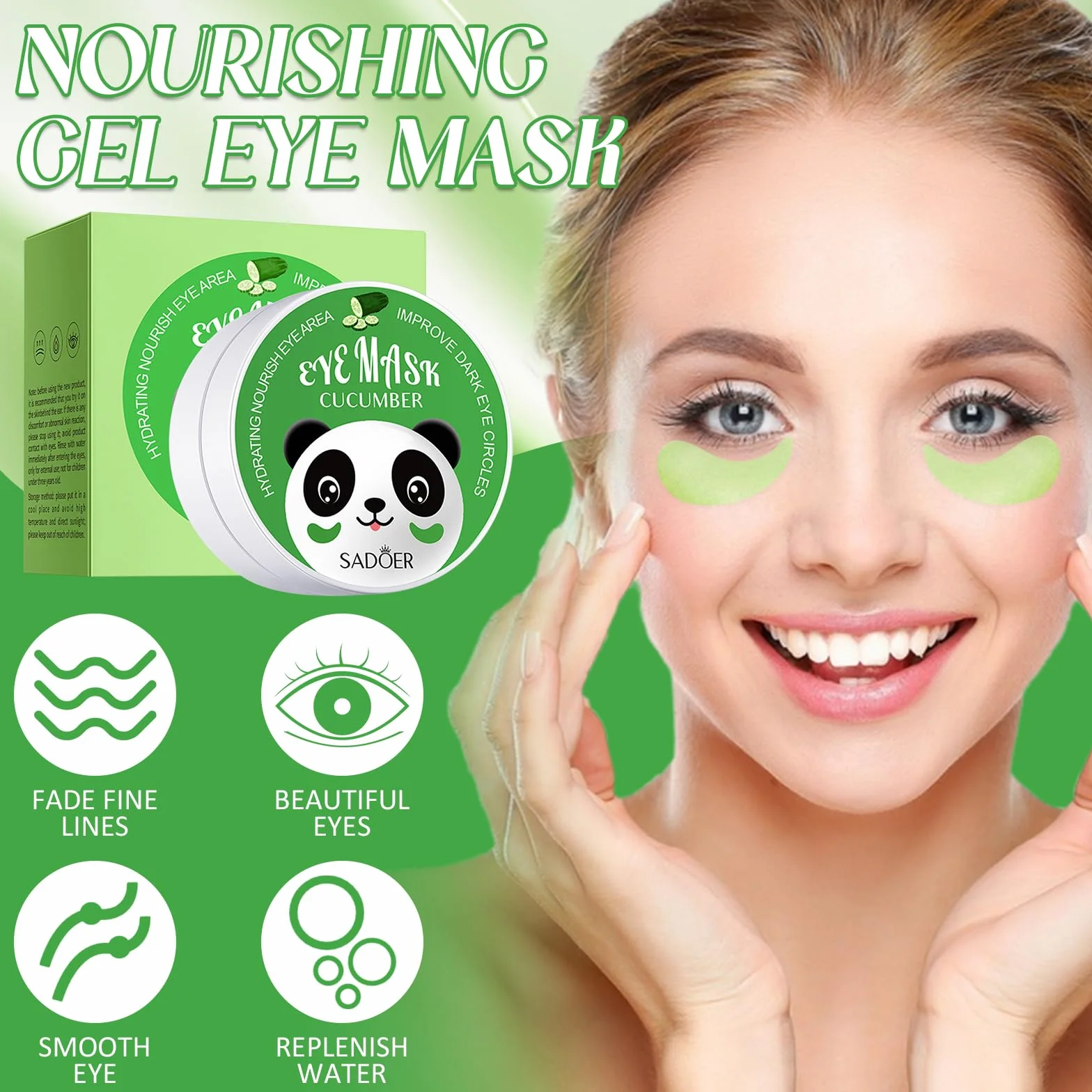 60 Pezzi Patch Contorno Occhi, Collagene Patch Occhi, Cetriolo patch occhi, Eye Patch, Maschera Contorno OcchI, Anti-Rughe e Anti-Occhiaie, Rimuovi Borse e Puffiness