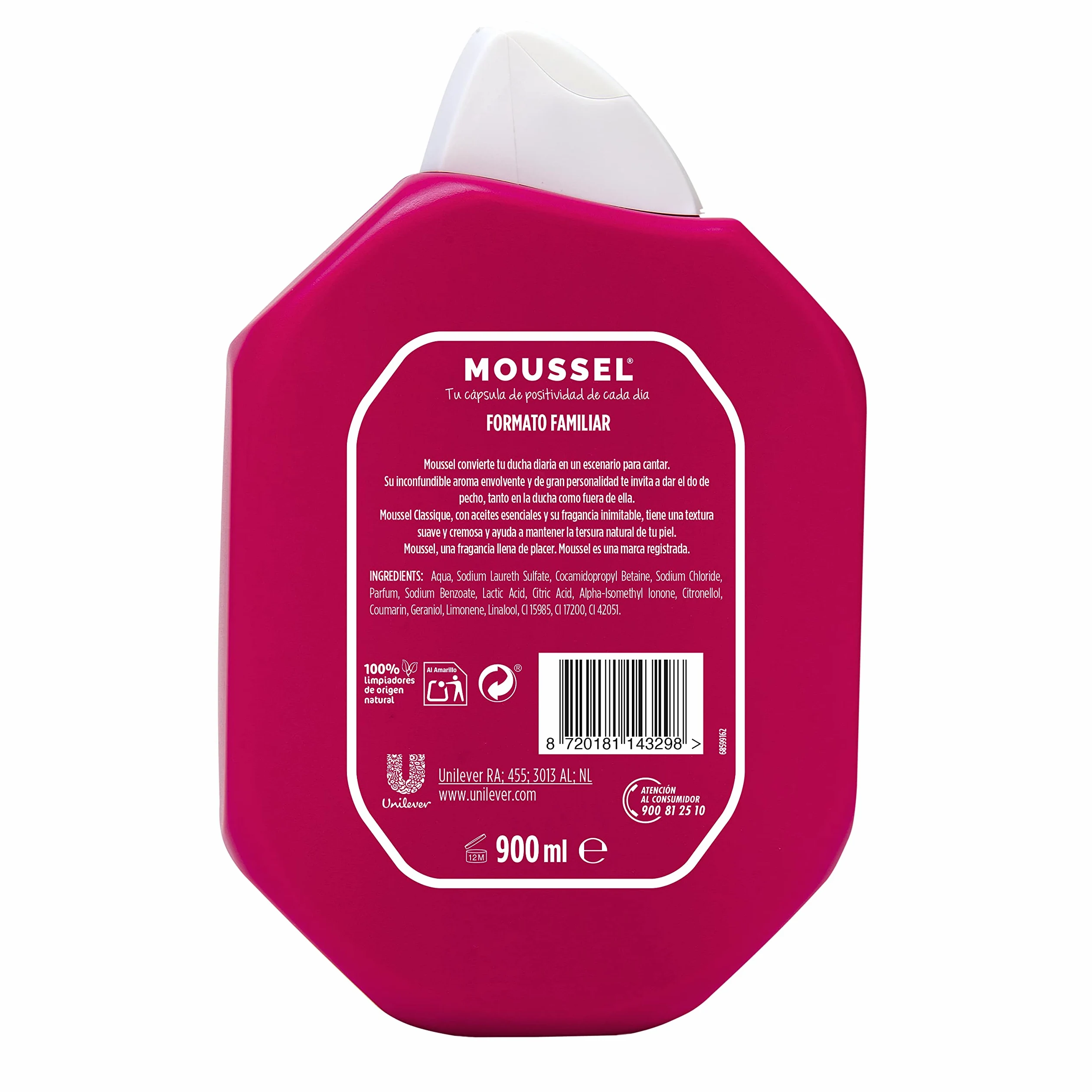 Moussel Classique - Gel doccia originale, formato familiare, 900 ml, confezione da 8