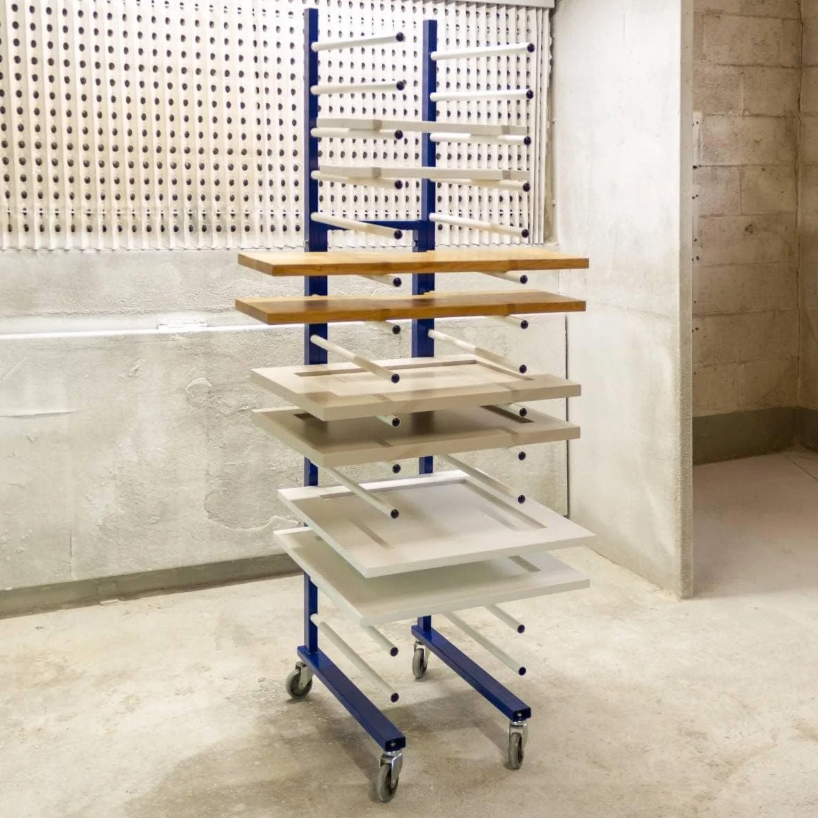 Rastrelliera Verniciatura Carrello per Essiccatura Vernici 15 Supporti 300 kg 15 strati 20 kg per strato Larghezza regolabile 35-65 cm