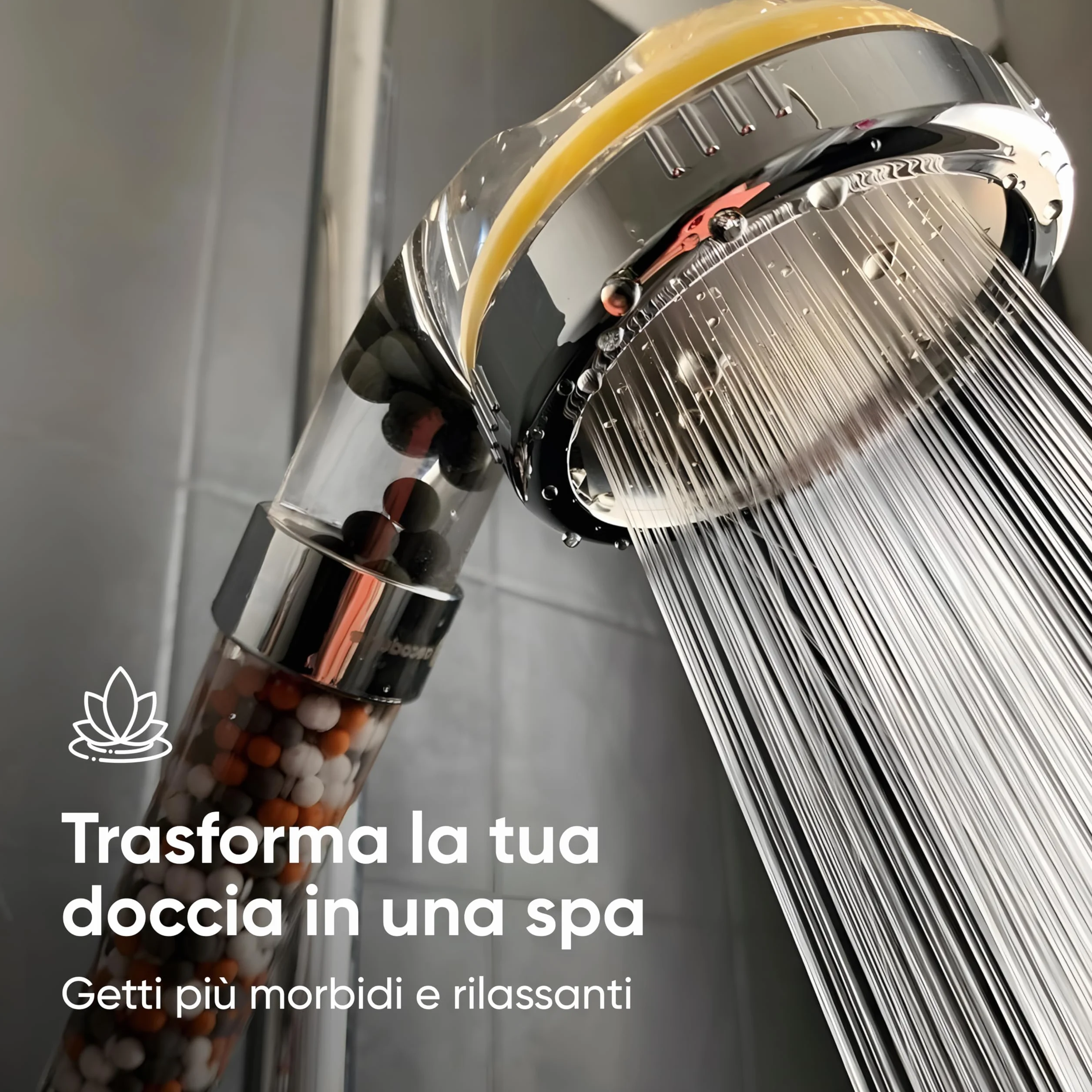 Aecodune Soffione Doccia con Filtro Premium Vitamina C - Universale Anticalcare - Riduce 99% Fluoro Cloro