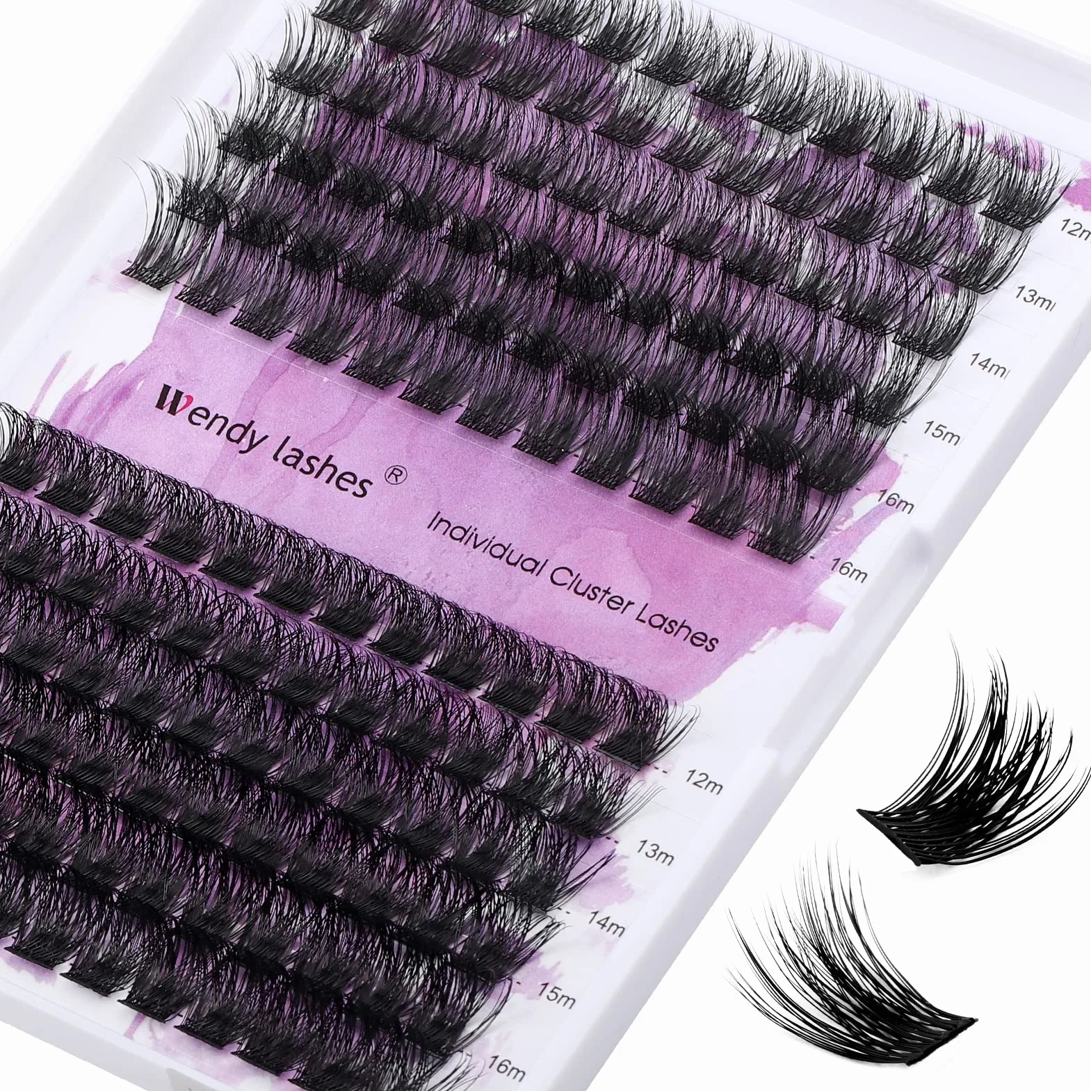 Ciuffetti Ciglia Finte D Curl 0.07mm Cluster Lashes FD18+B Mix 12-16mm DIY Extension Ciglia Ciuffetti Ciglia Finte Individual Cluster Lashes Naturale Ciuffetti Volume Russo(FD18+B-D-MIX12-16)