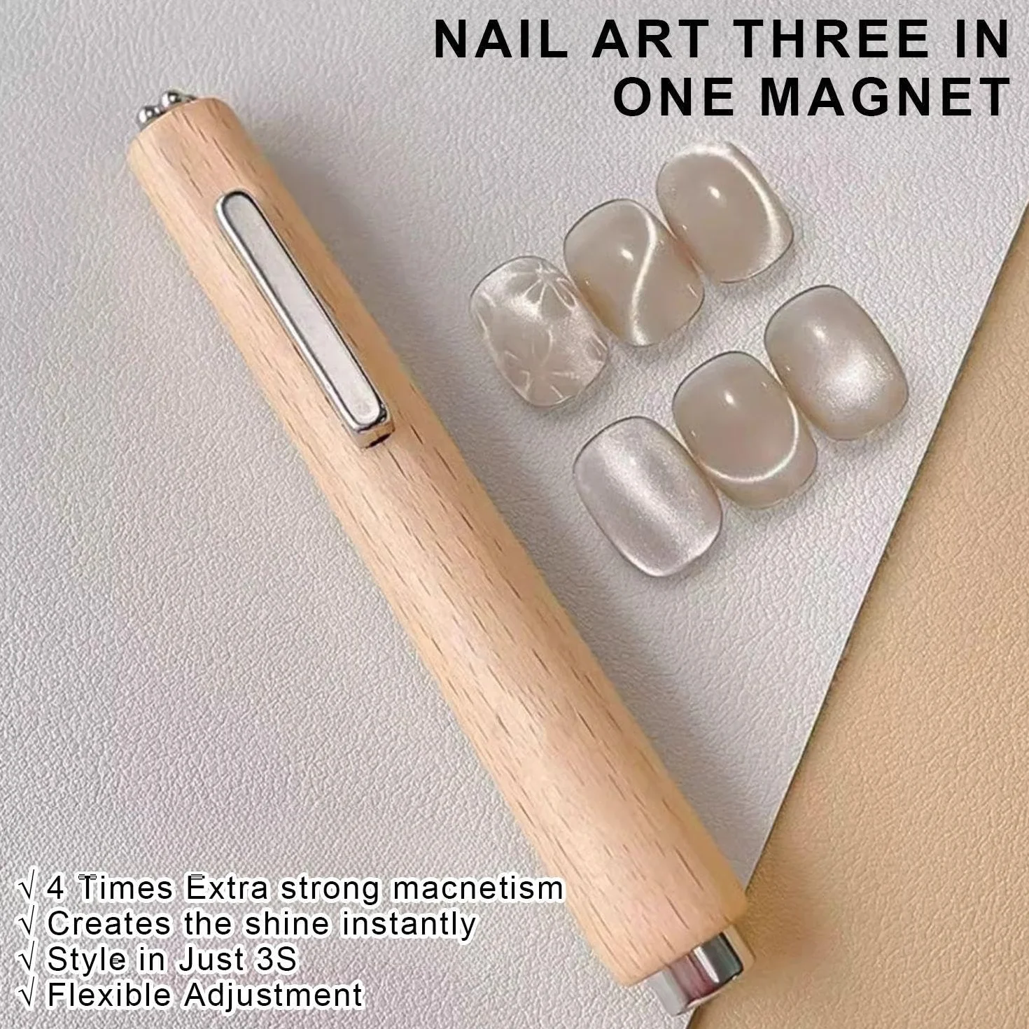Bastoncini Magnetici da 2 Pezzi, Accessori per Nail Art Multifunzionali, Strumenti per Creare Effetti Occhi di Gatto, Adatti per Scene di Nail Art Fai-da-Te.