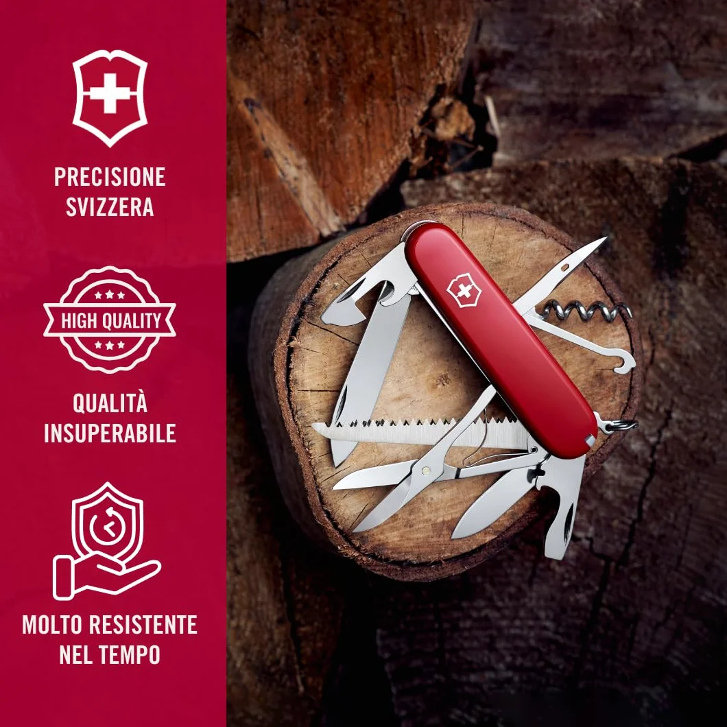 Victorinox Huntsman Coltellino Svizzero Multiuso 15 Funzioni Lama Grande