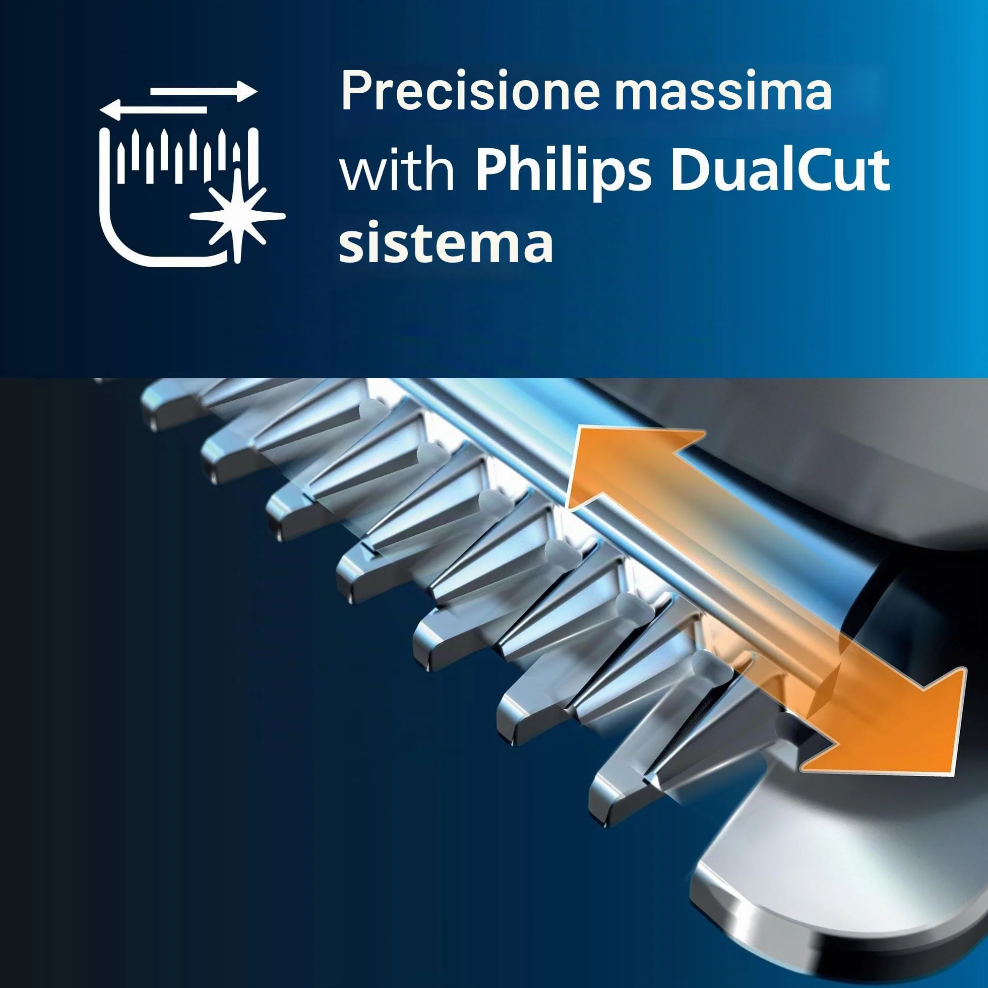 PHILIPS Hair Clipper Serie 7000 Regolacapelli Con Tecnologia Trim-N-Flow Pro, Modello Hc7650/15, Argento Nero