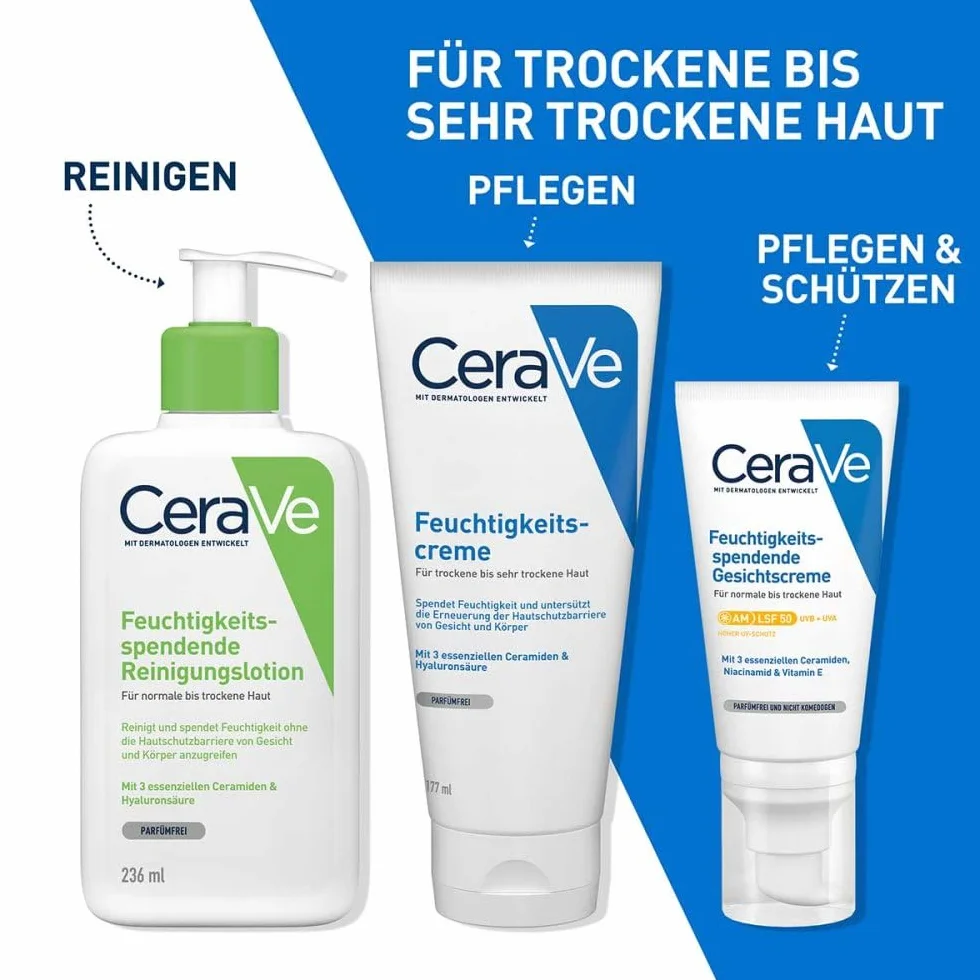 Crema Idratante CeraVe 177ml per Pelli Secche e Molto Secche con Ceramidi e Acido Ialuronico, Ipoallergenica e Senza Profumo