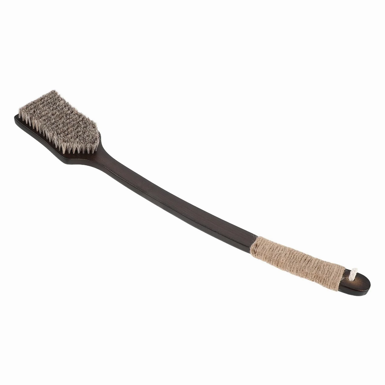 GARVALON Spazzola per la Schiena con Manico lungo in Setole Morbide di Crine Naturale Scrub Esfoliante Corpo per Doccia Spazzola Bagno Ergonomica ad Asciugatura Rapida per Uso Quotidiano