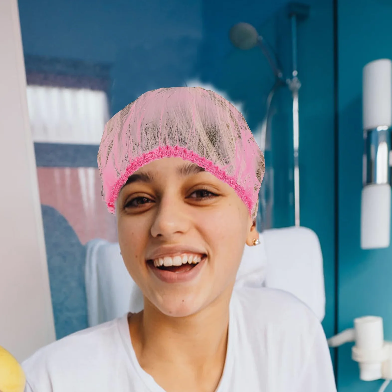 DOITOOL Cuffie da Doccia Impermeabili Donna Rosa in Plastica Elastiche Grandi 44 Cm per Spa e Viaggio Confezione da 500 Pezzi Facili da Trasportare