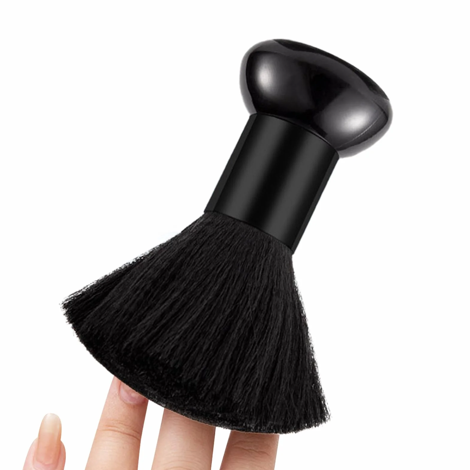 Spazzola per spolverare il collo, in morbido nylon PP, compatta 4,7 x 10,5 cm, rimozione dei efficiente, setole delicate, facile da usare, perfetta per barbieri, saloni di parrucchiere, taglio di