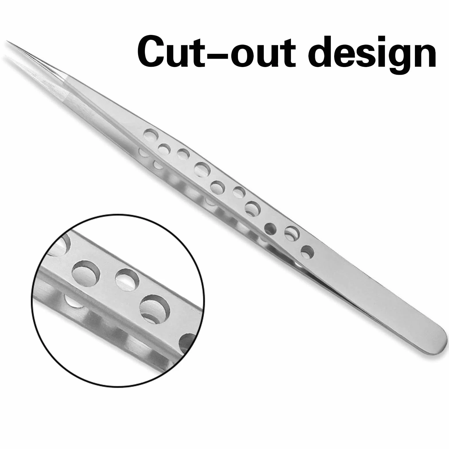 Pinzette di Precisione Industriali 4 Pezzi Acciaio Inossidabile Antistatiche 2 Dritte 2 Curve