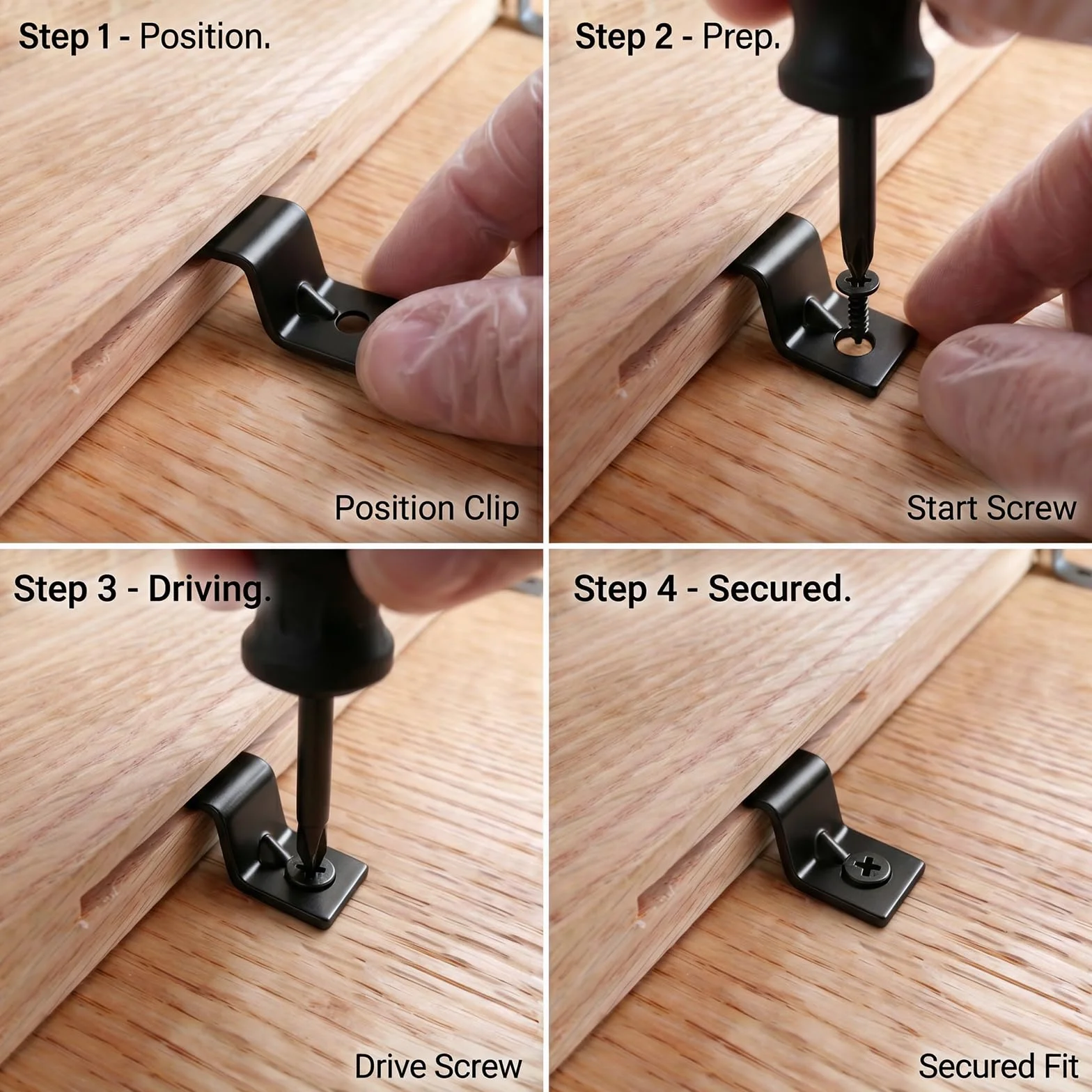 Clip di fissaggio per tavolo a Z, 40 pezzi, nero