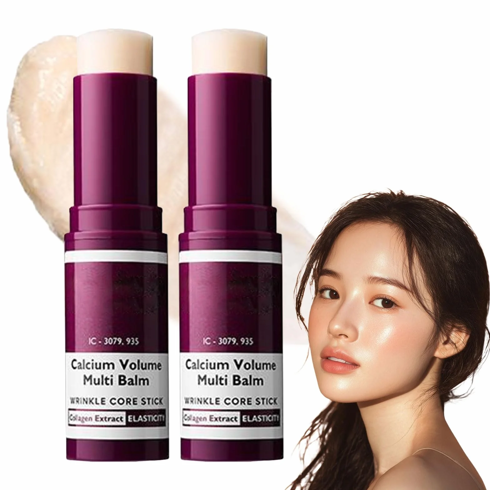 2 pezzi Calcium Volume Multi Balm Stick Balm Balsamo Oculare Multifunzionale Balsamo Arricchito Con Collagene Anti-Aging & Firming Skincare Stick Stringe La Pelle Ripara e Idrata