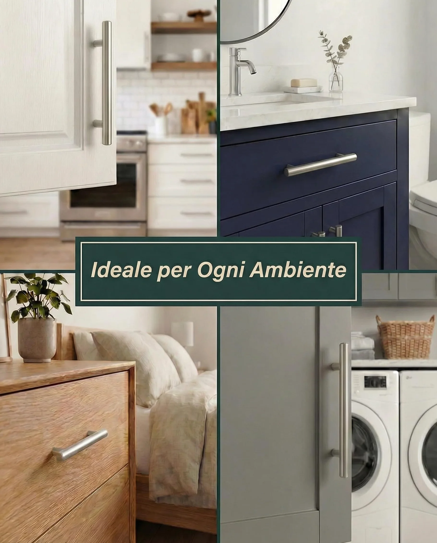 Maniglie per Mobili da Cucina 160MM 15 pezzi Inox Argentate