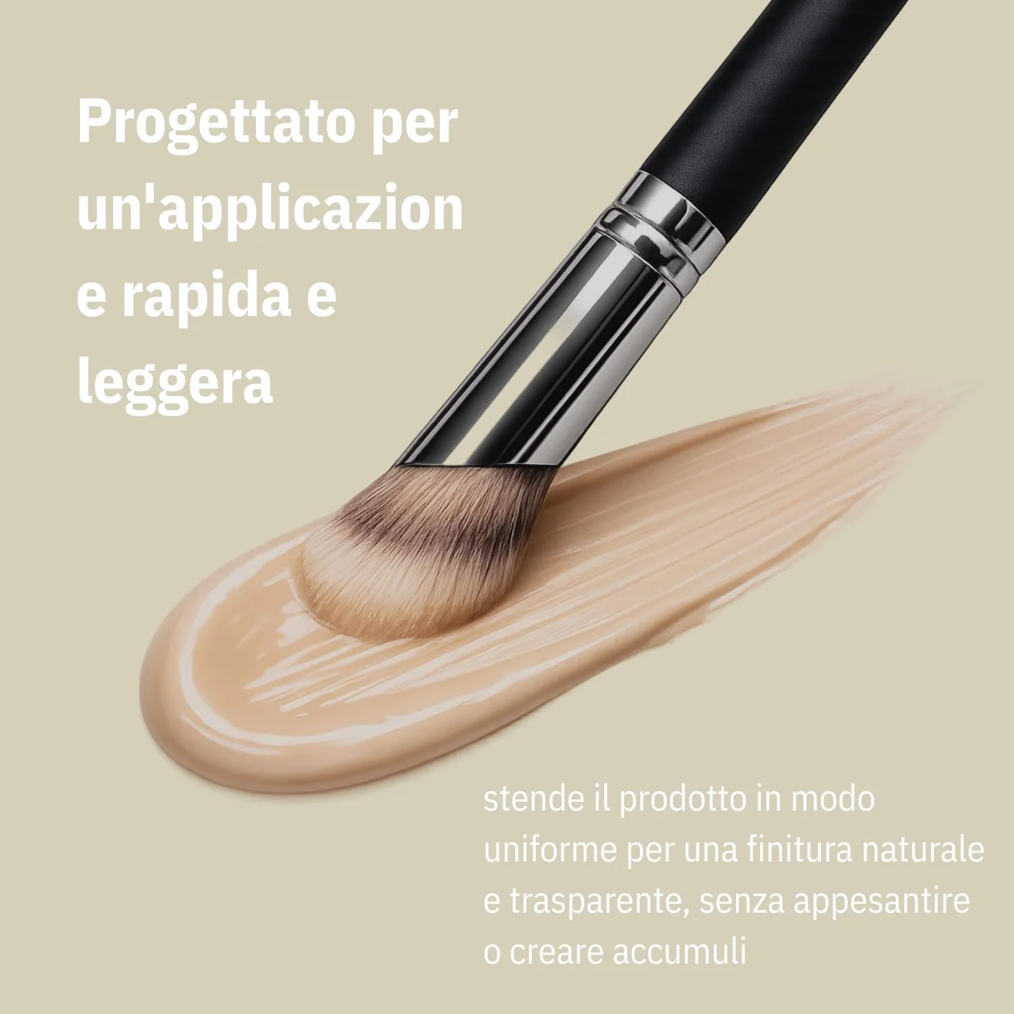 ENERGY 270s Pennello Correttore Angolato per Occhiaie & Copertura Precisa – Pennello Trucco per Liquidi e Creme con Setole Sintetiche Vegane