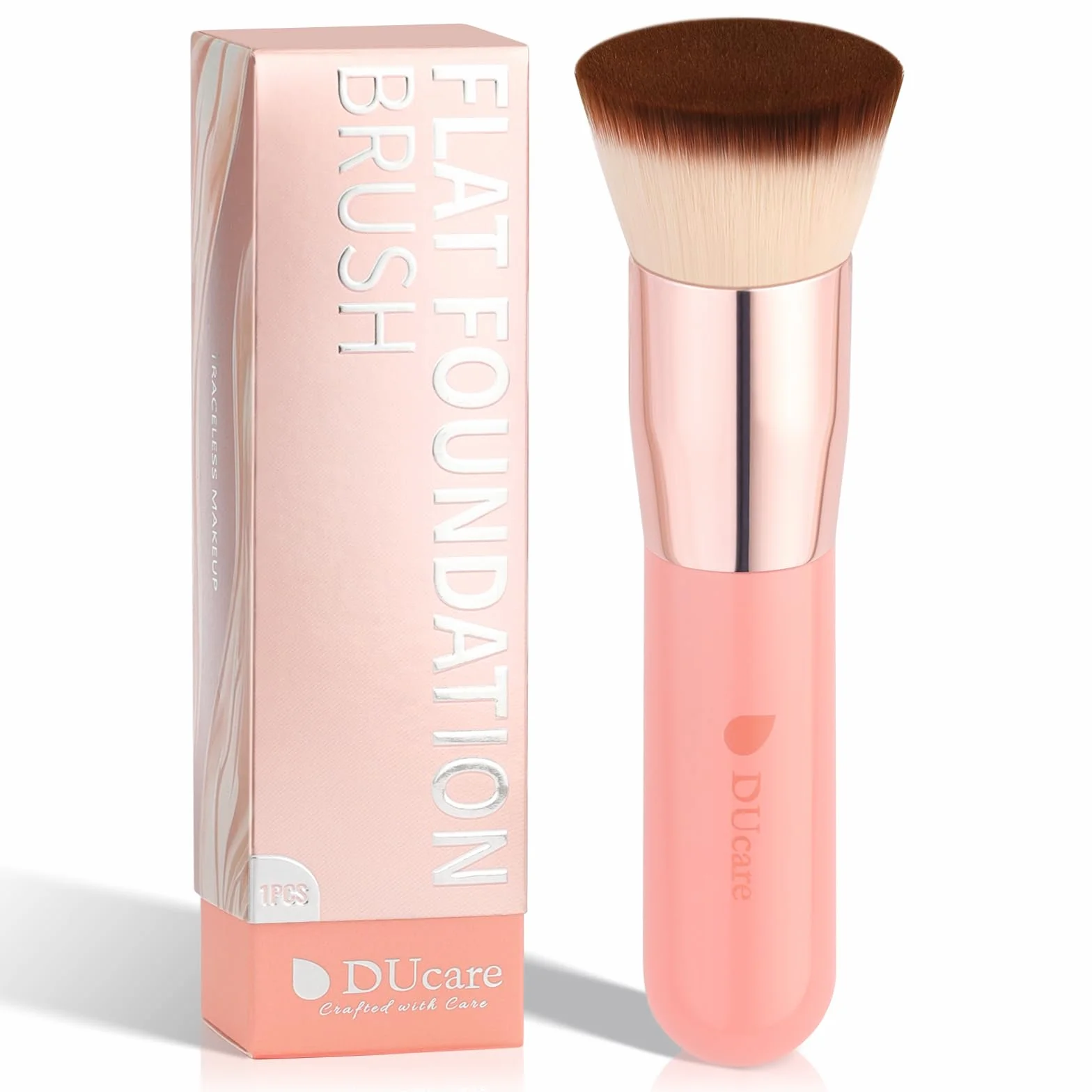 DUcare Pennello Fondotinta Flat Top Pennelli Make Up Kabuki per Fondotinta Liquido per Lucidatura, Puntini, Correttore