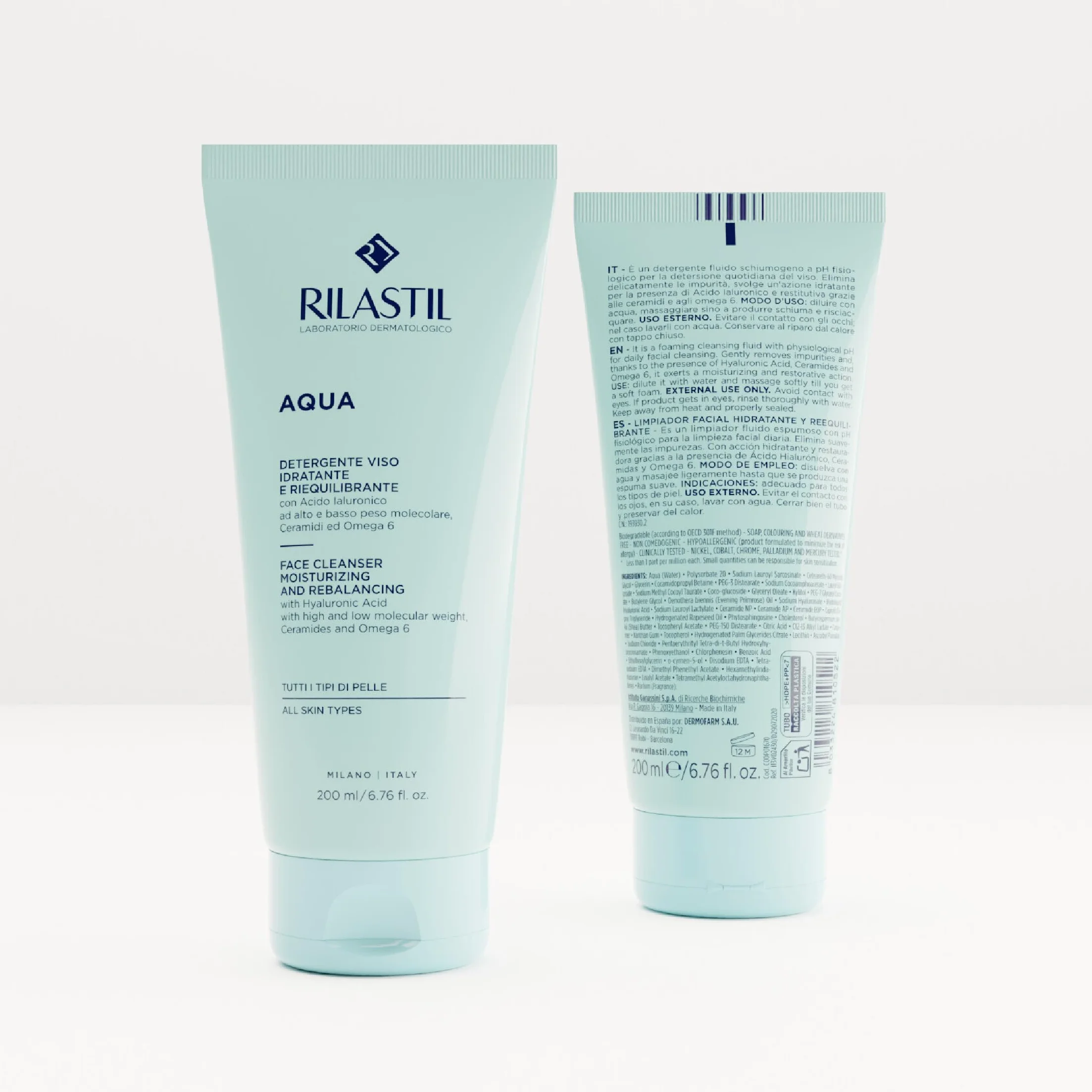 Rilastil Gel Detergente Viso Aqua, 200 ml