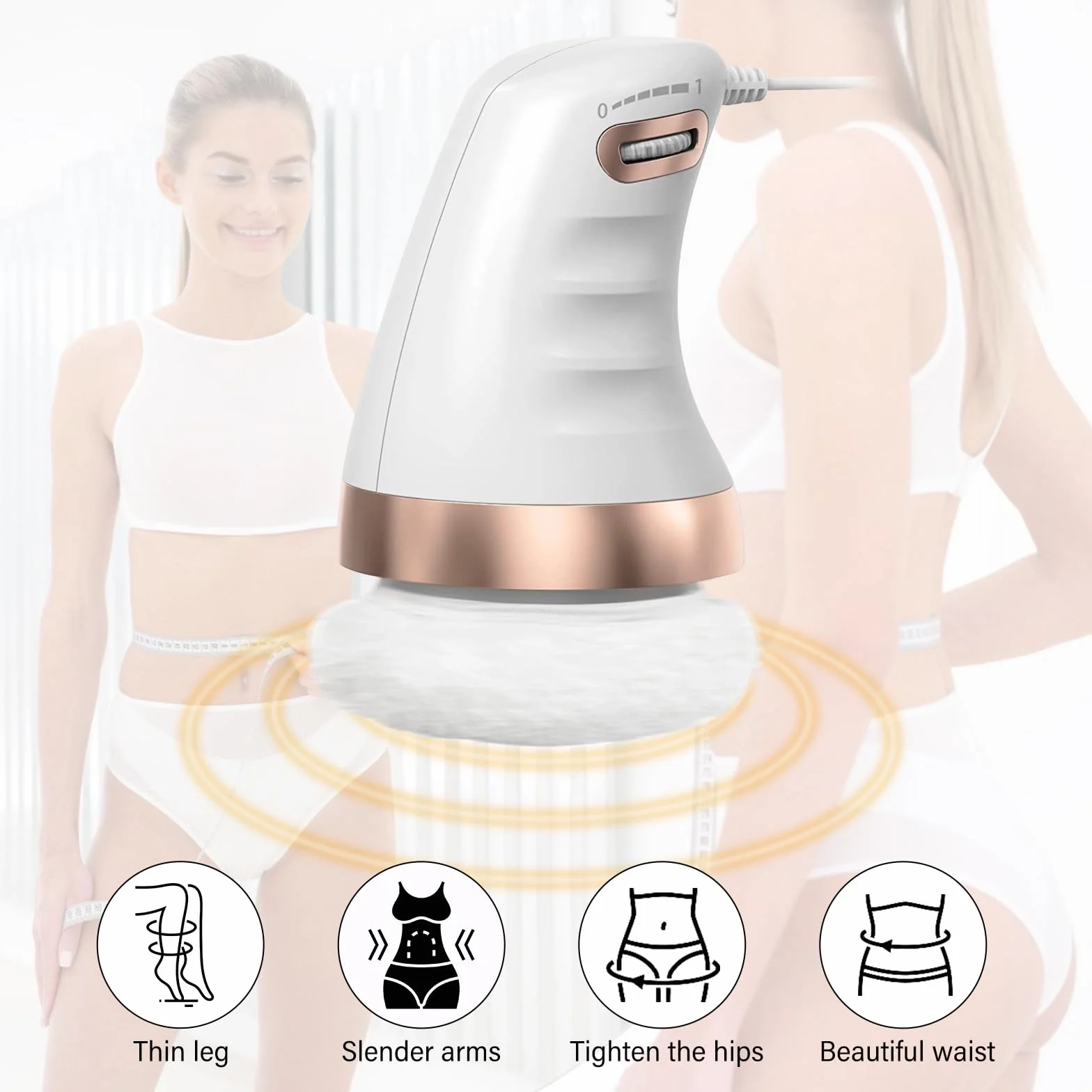 GBKDQQ Massaggiatore elettrico anticellulite con 3 colori, testa in tessuto intercambiabile per pancia gambe e cellulite massaggio lipedema massaggiatore per pelle sollevamento, rassodamento e