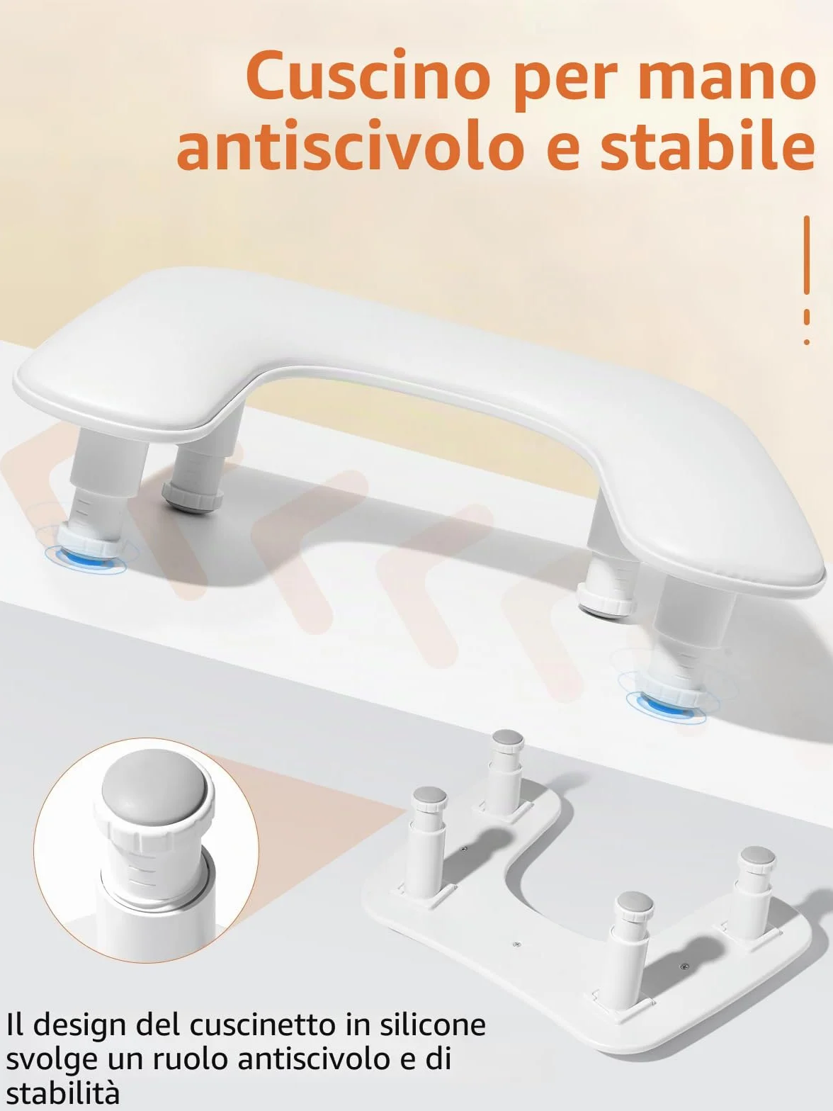 Deciniee Poggiamano per Unghie: Forma U Appoggia Mani per Unghie - Altezza Regolabile Poggia Mani per Unghie per Tavolo Manicure Tavolo Estetista per Unghie - Bianco
