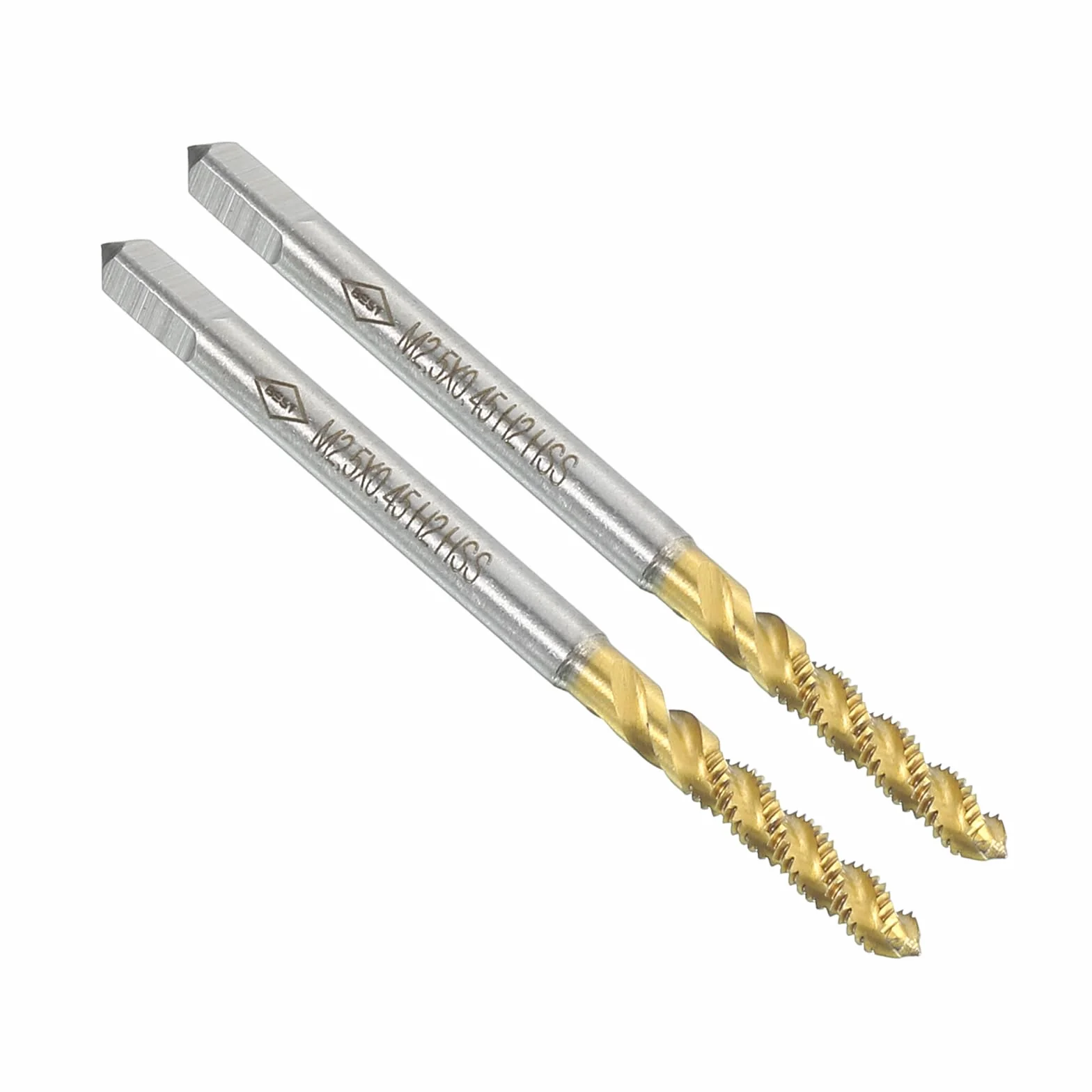 QUARKZMAN Maschi Filettatura Elica M2.5 x 0.45 H2 Rivestimento Titanio Acciaio Rapido 6542 Utensili