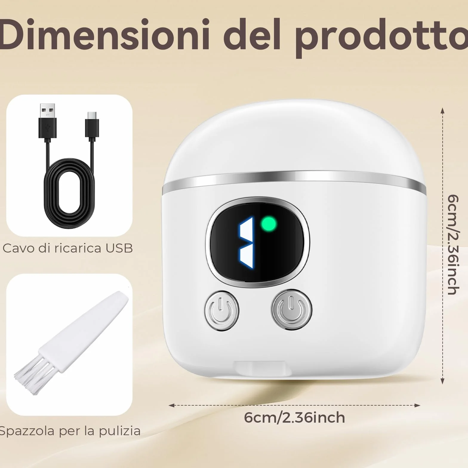 Tagliaunghie elettrico, tagliera unghie automatica ricaricabile USB e macinatrice lucidatura con luce a LED, tagliera unghie automatica a 3 livelli di velocità silenziosa (Bianco N)