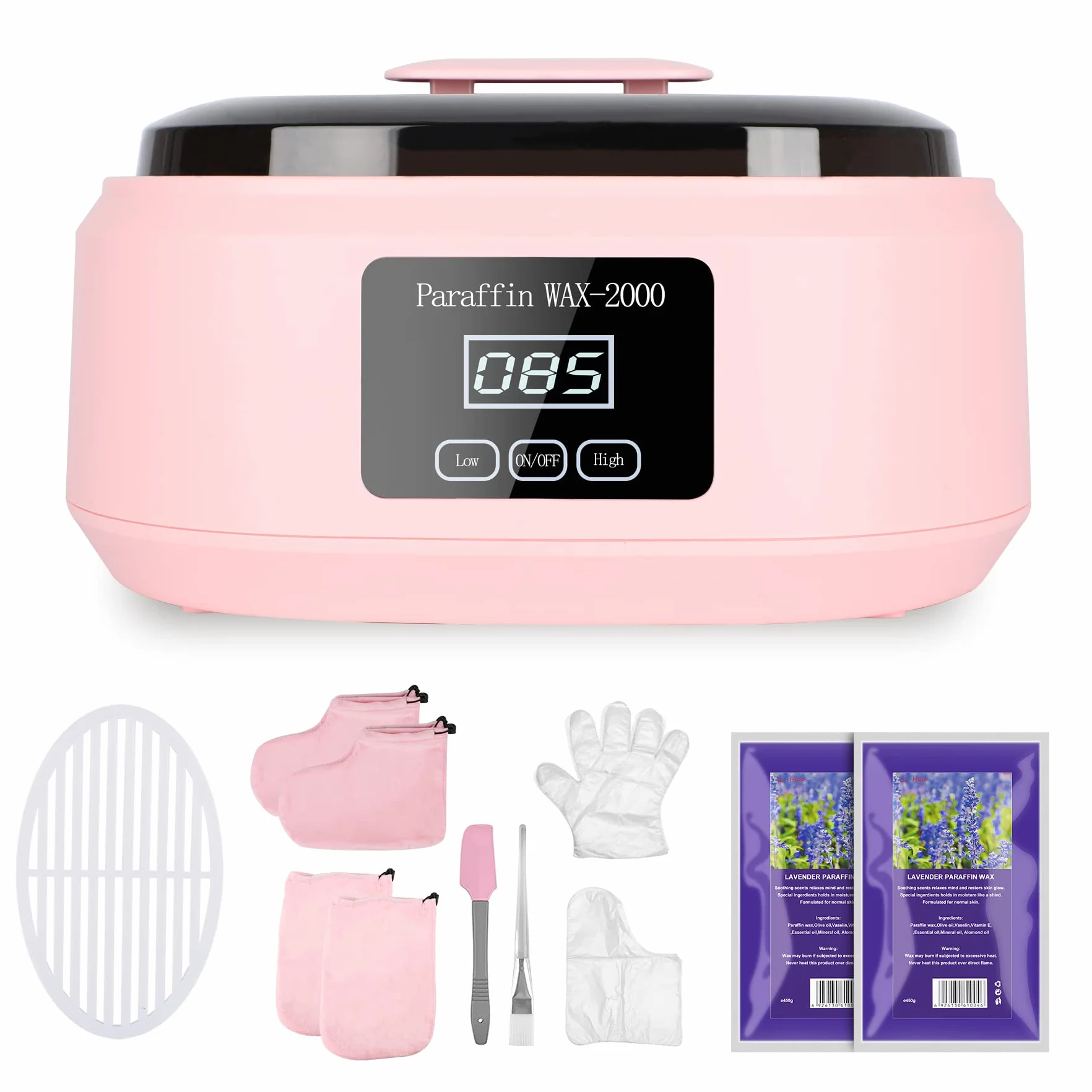 Forever Speed Set da bagno di paraffina per mani e piedi, 3400 ml, per bagno di cera, bagno di paraffina, per pelle secca, ruvida con 900 g, indicatore di temperatura 200 W, accessorio per spa, regalo